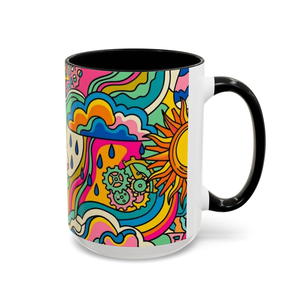 Radiant Balance Coffee Mug — Colorful Retro 11/15oz Ceramic