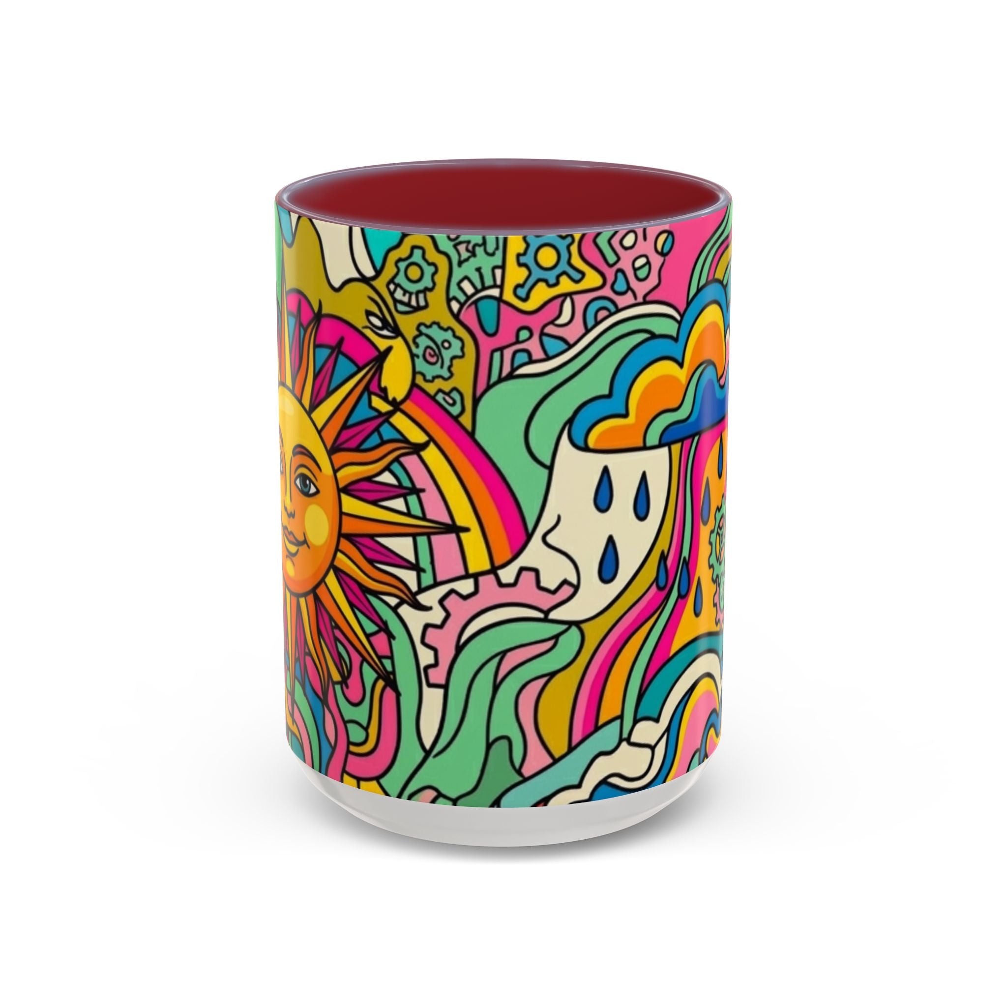 Radiant Balance Coffee Mug — Colorful Retro 11/15oz Ceramic