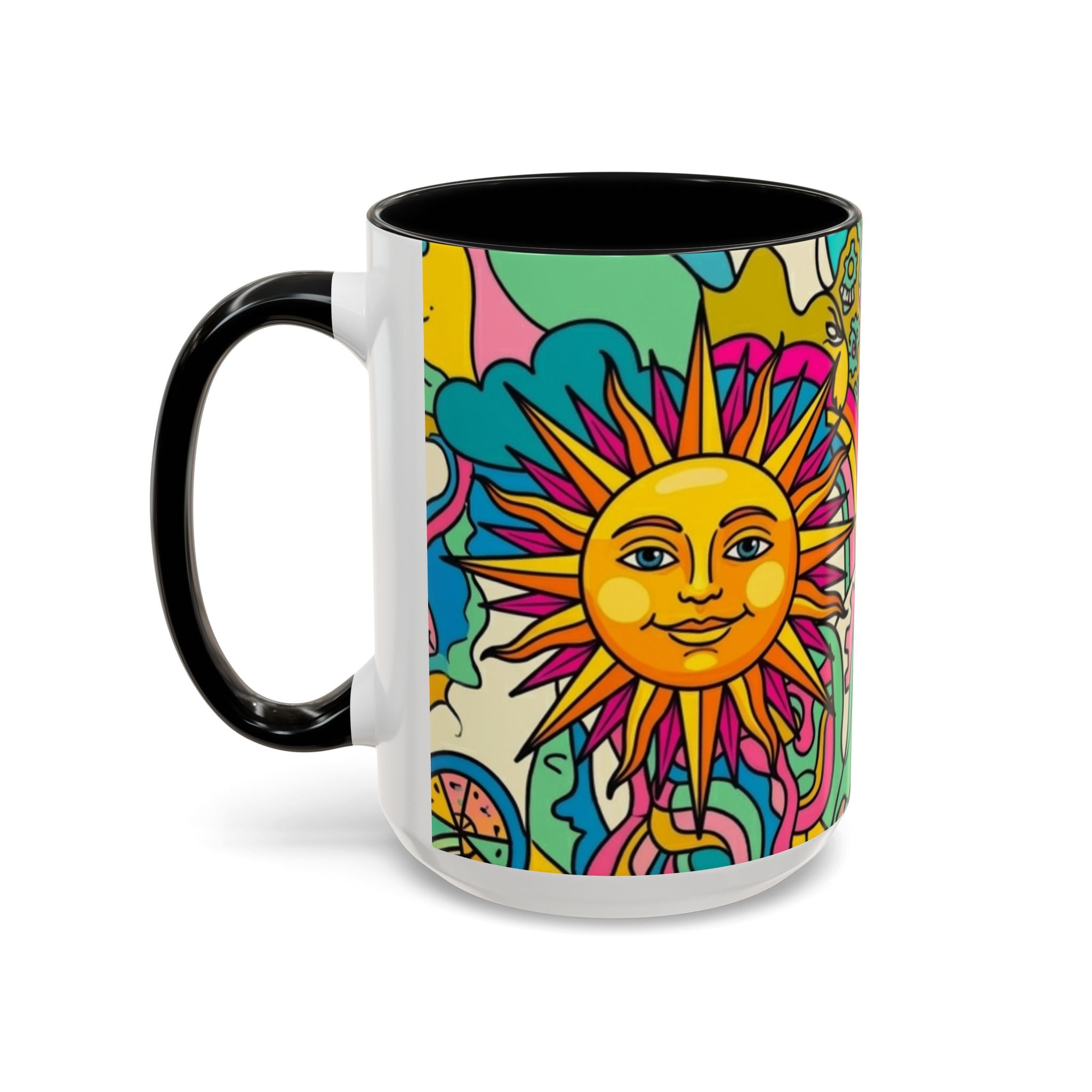 Radiant Balance Coffee Mug — Colorful Retro 11/15oz Ceramic
