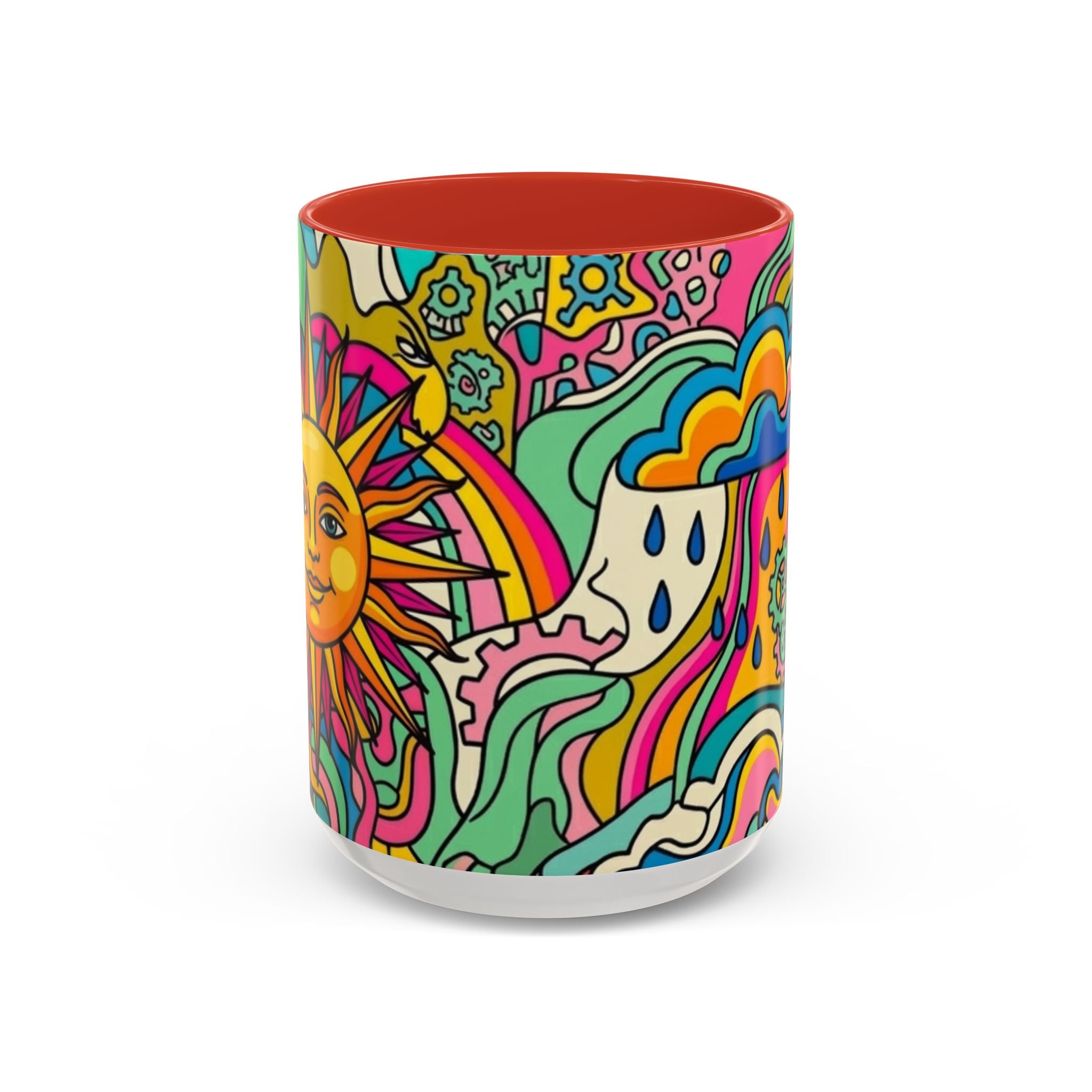 Radiant Balance Coffee Mug — Colorful Retro 11/15oz Ceramic