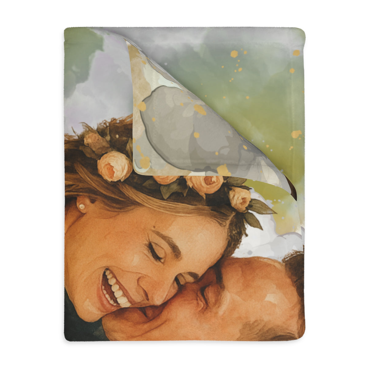Personalized Wedding Keepsake Blanket with Photo and Date