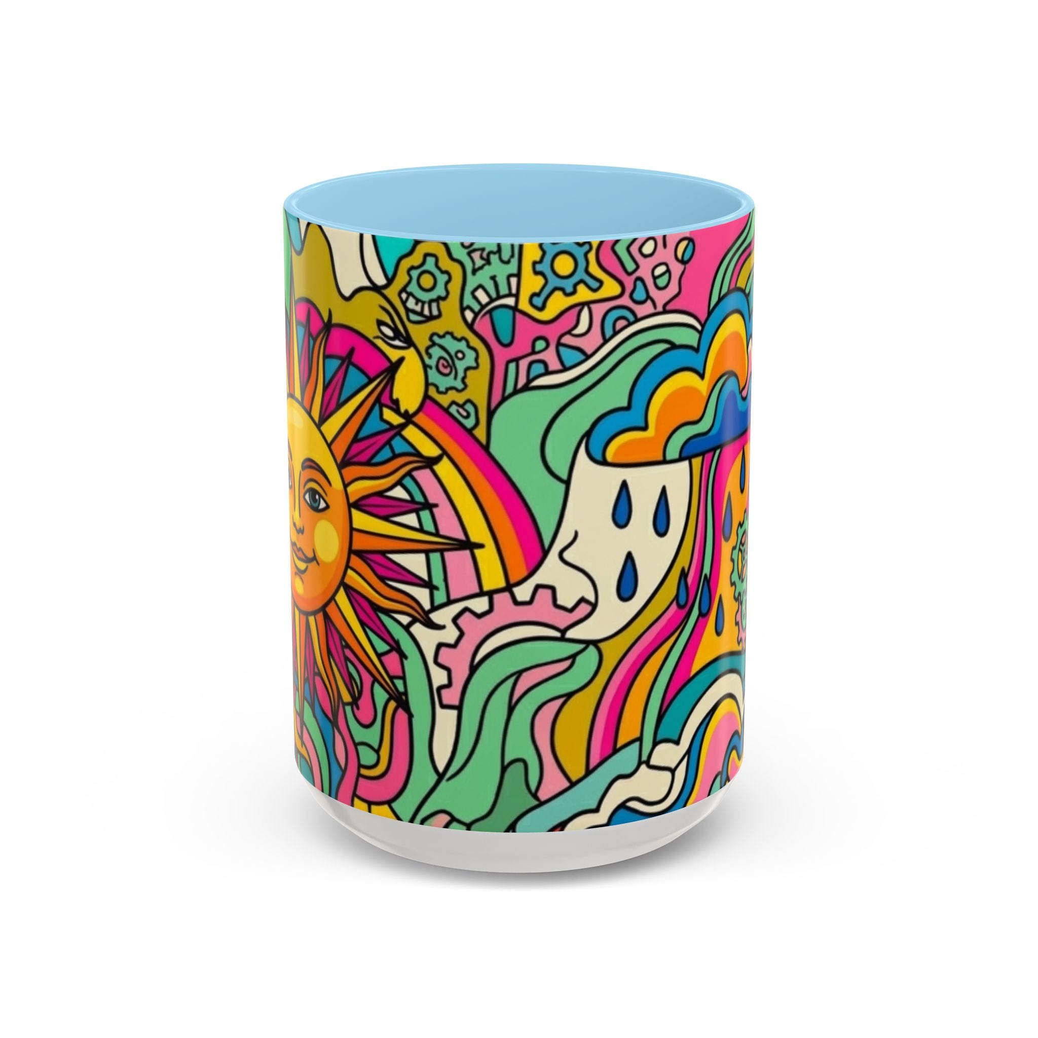 Radiant Balance Coffee Mug — Colorful Retro 11/15oz Ceramic