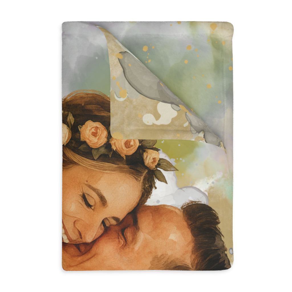 Personalized Wedding Keepsake Blanket with Photo and Date