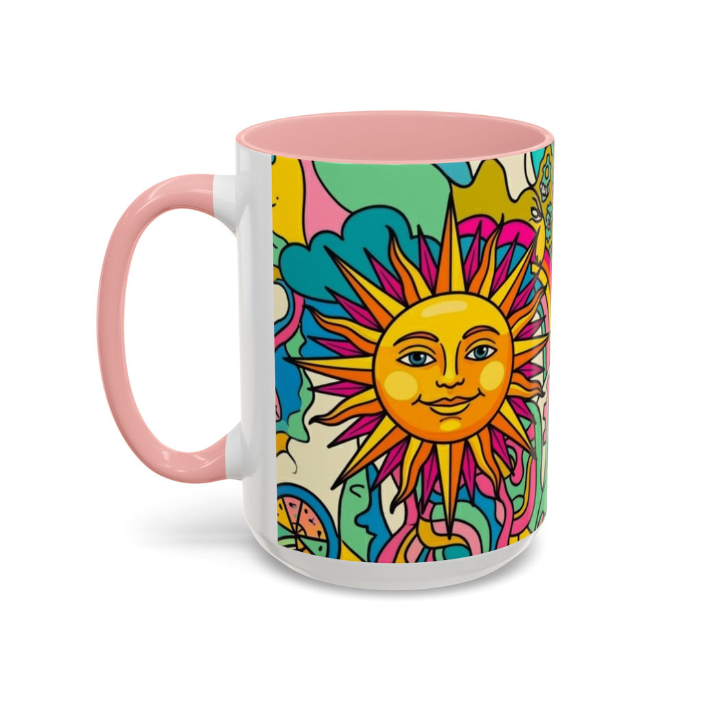 Radiant Balance Coffee Mug — Colorful Retro 11/15oz Ceramic