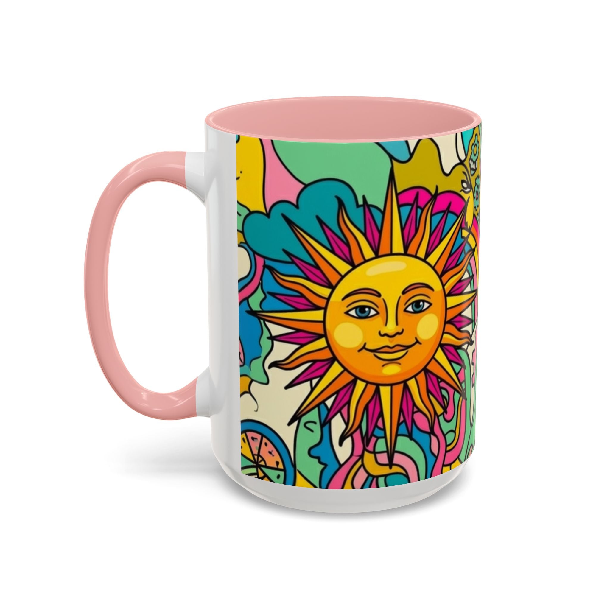 Radiant Balance Coffee Mug — Colorful Retro 11/15oz Ceramic