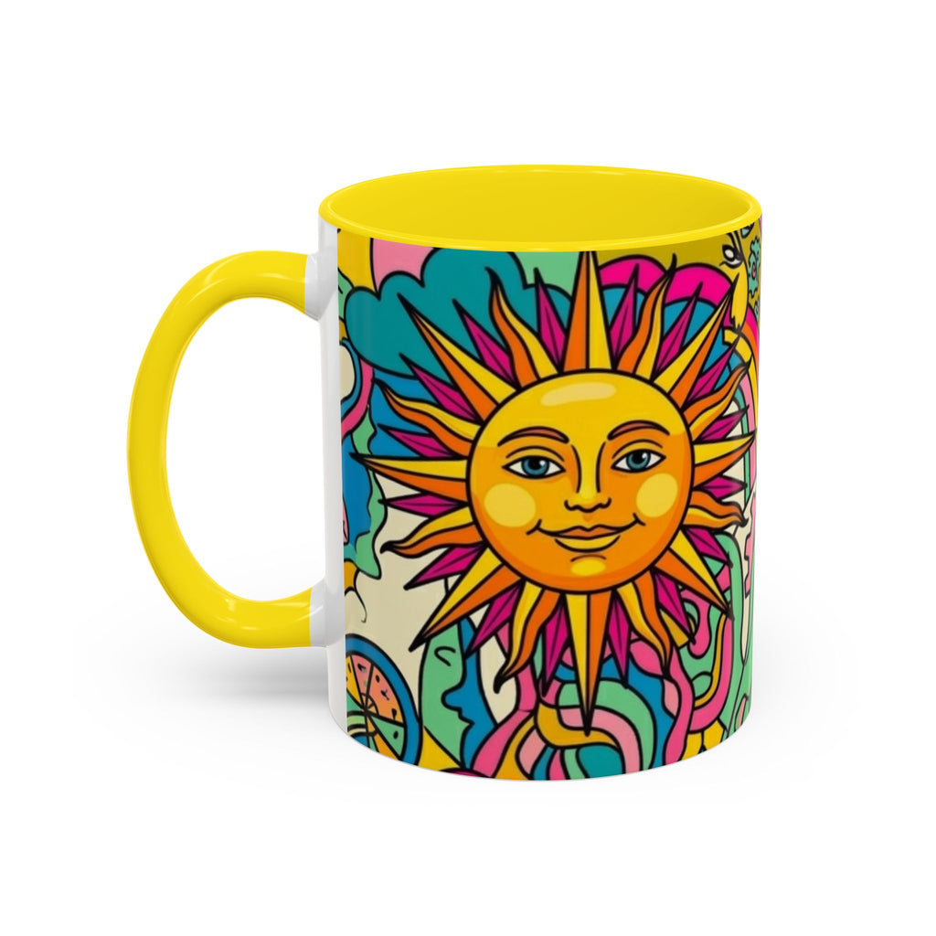 Radiant Balance Coffee Mug — Colorful Retro 11/15oz Ceramic