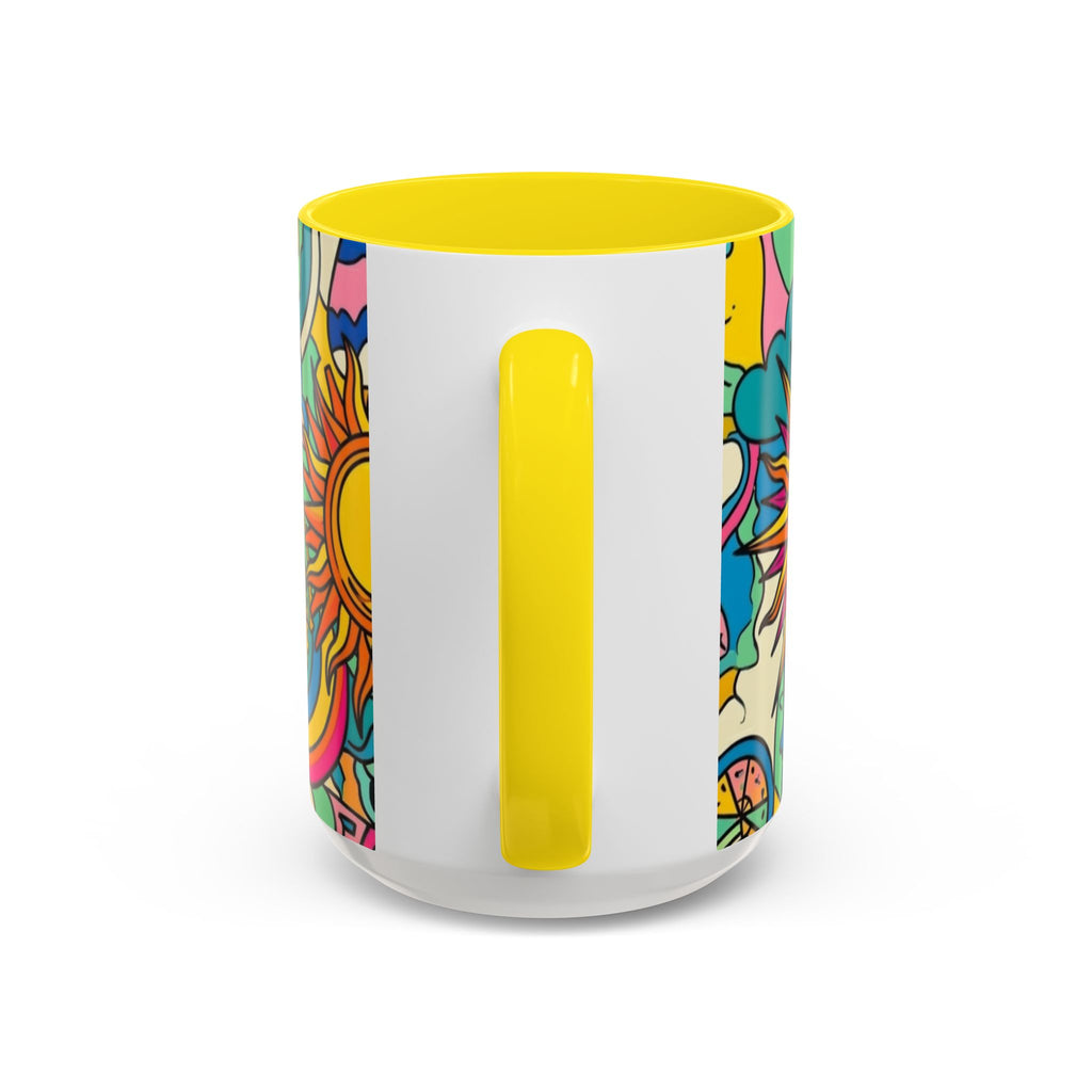 Radiant Balance Coffee Mug — Colorful Retro 11/15oz Ceramic
