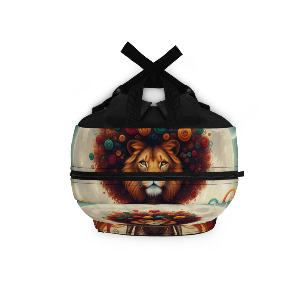 Lioness Goddess Backpack — Vibrant Afro-Fantasy Animal Art School Bag