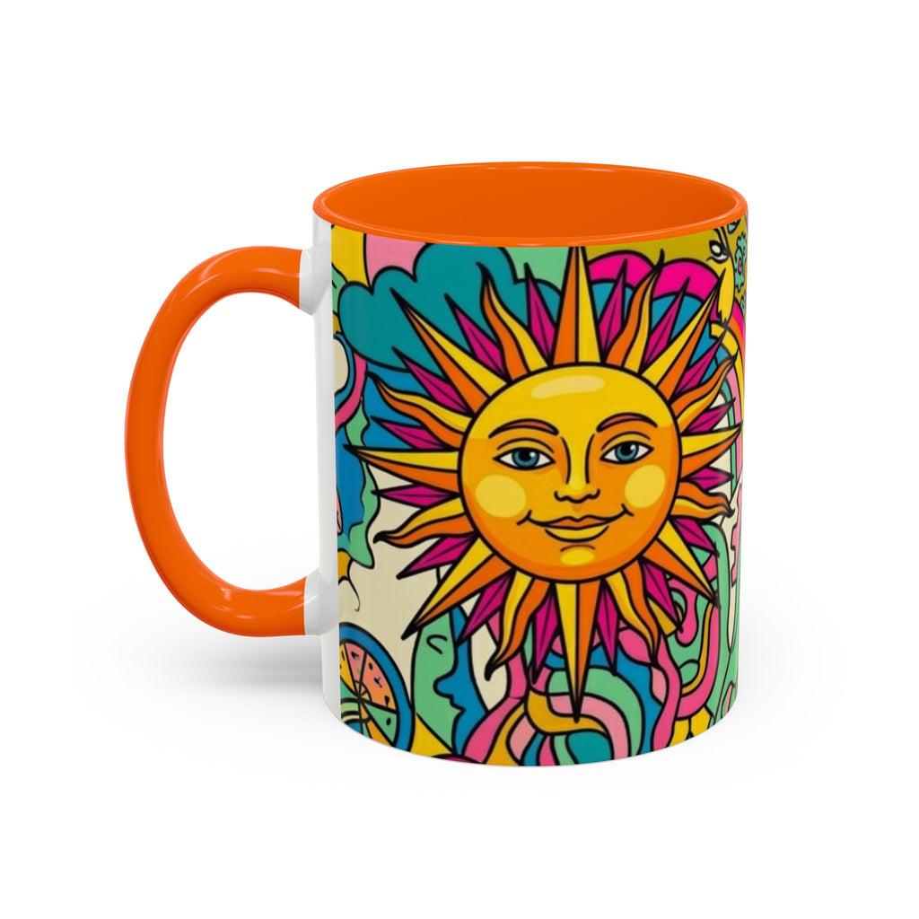 Radiant Balance Coffee Mug — Colorful Retro 11/15oz Ceramic