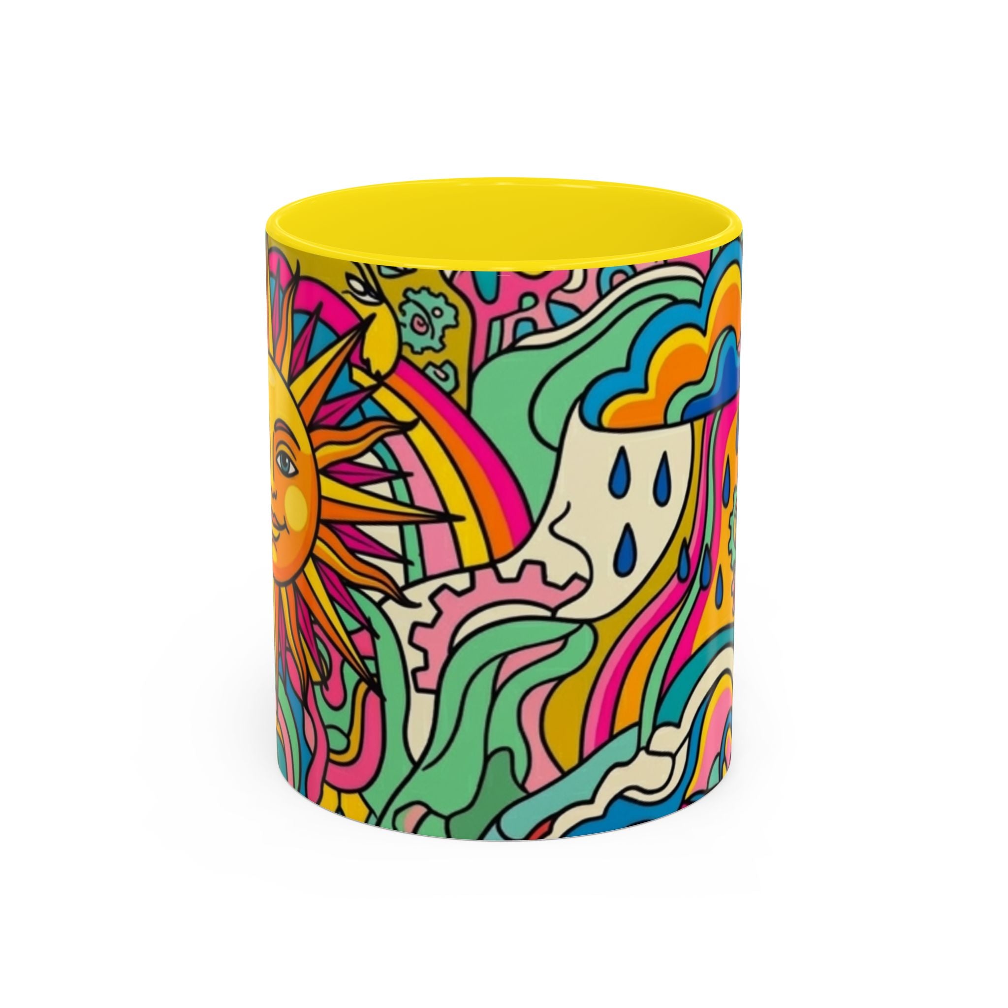 Radiant Balance Coffee Mug — Colorful Retro 11/15oz Ceramic