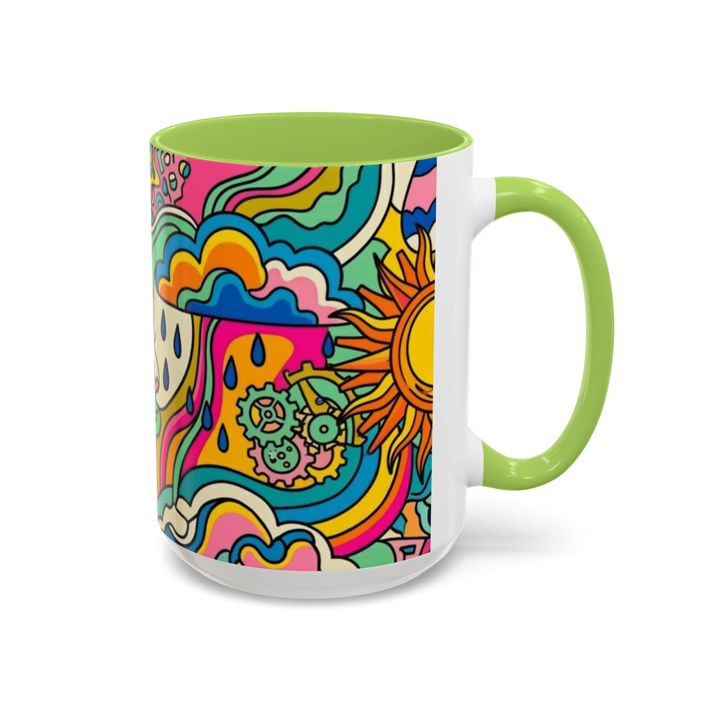 Radiant Balance Coffee Mug — Colorful Retro 11/15oz Ceramic