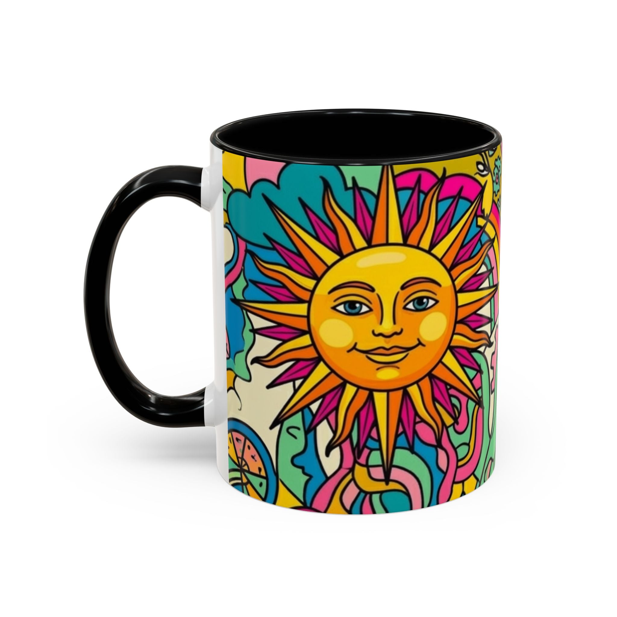Radiant Balance Coffee Mug — Colorful Retro 11/15oz Ceramic