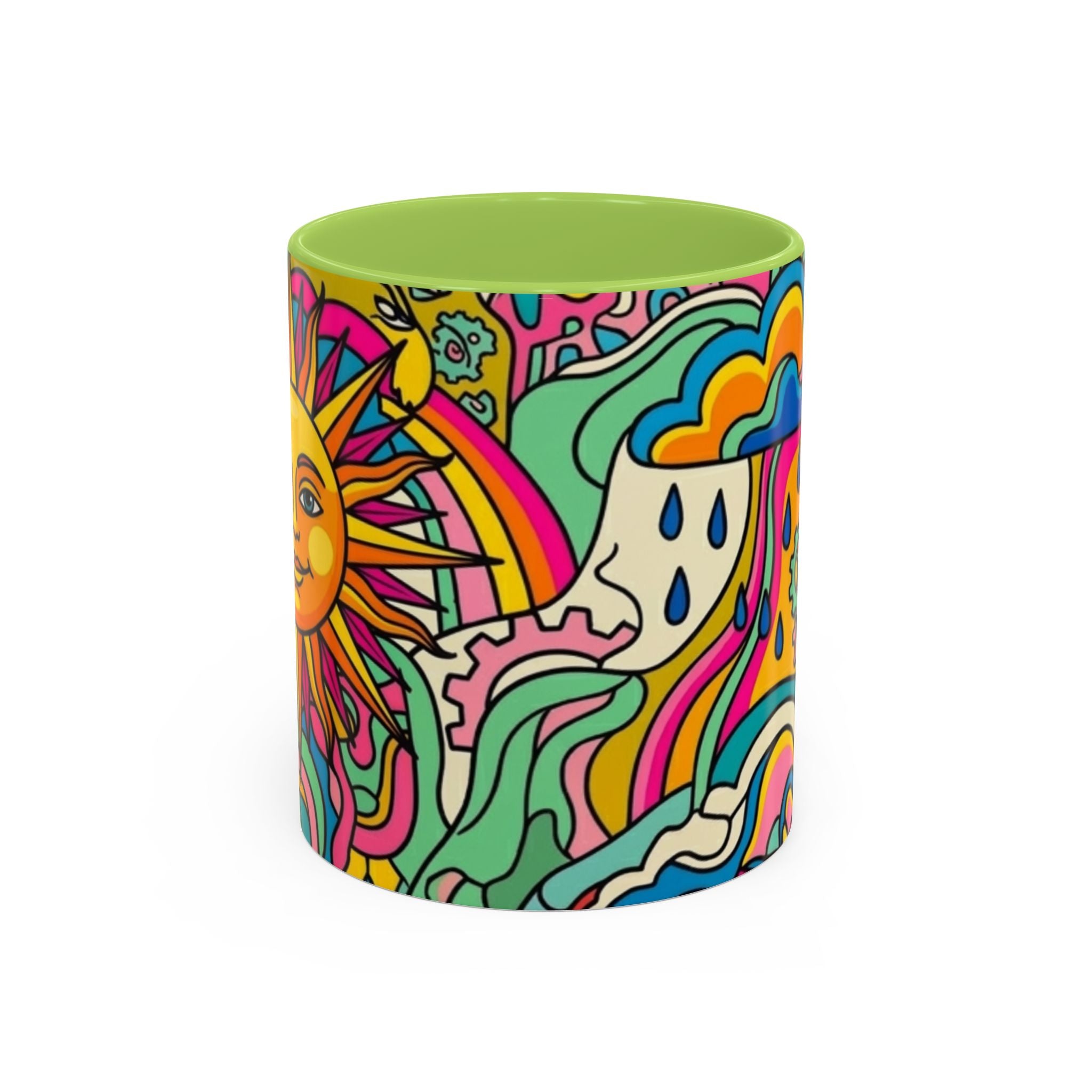 Radiant Balance Coffee Mug — Colorful Retro 11/15oz Ceramic