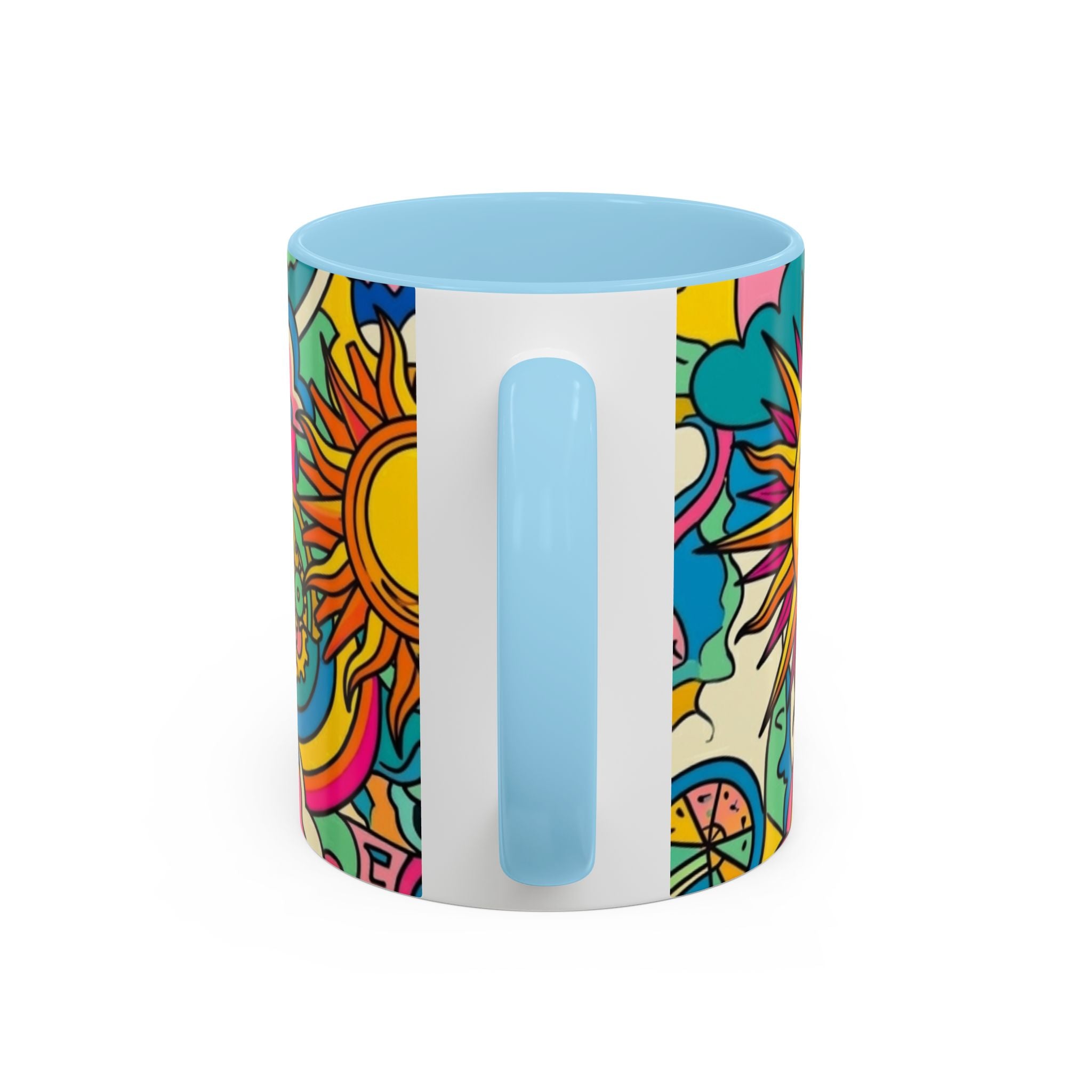 Radiant Balance Coffee Mug — Colorful Retro 11/15oz Ceramic