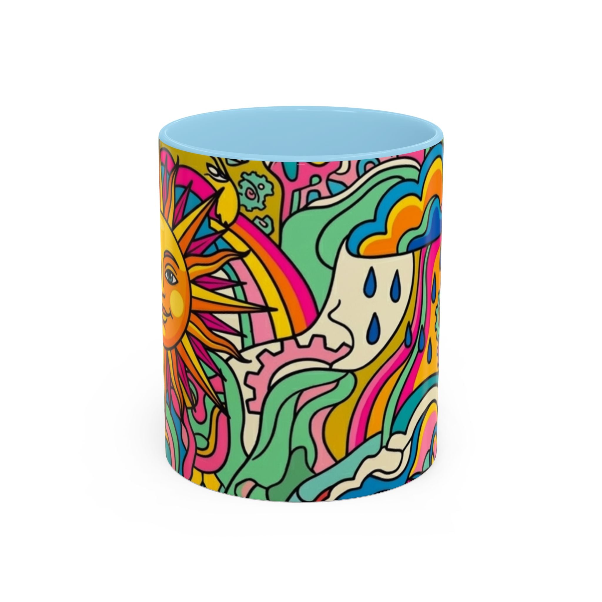 Radiant Balance Coffee Mug — Colorful Retro 11/15oz Ceramic