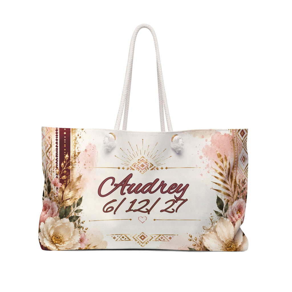 Personalized Afro-Luxe Bride Weekender Bag — Custom Name & Date