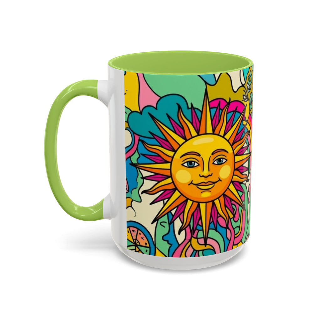 Radiant Balance Coffee Mug — Colorful Retro 11/15oz Ceramic