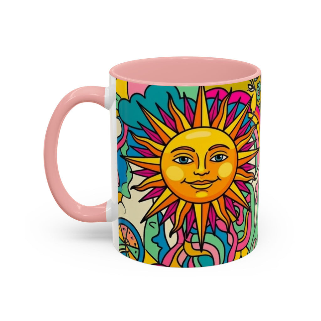 Radiant Balance Coffee Mug — Colorful Retro 11/15oz Ceramic
