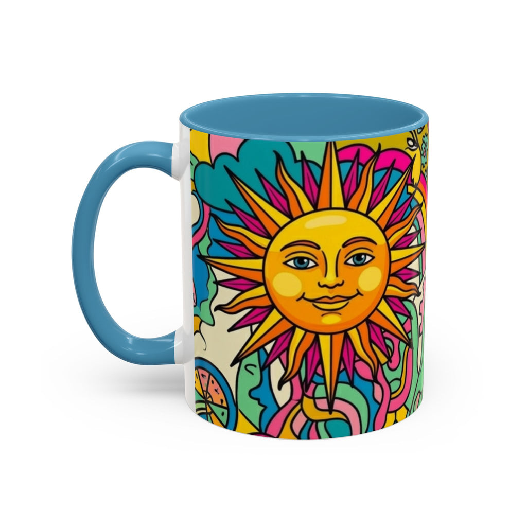 Radiant Balance Coffee Mug — Colorful Retro 11/15oz Ceramic