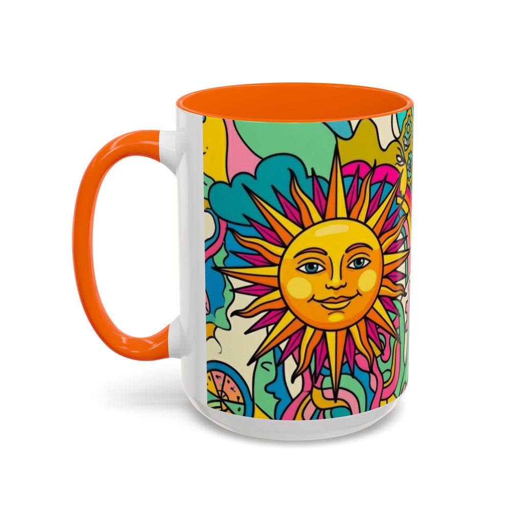 Radiant Balance Coffee Mug — Colorful Retro 11/15oz Ceramic