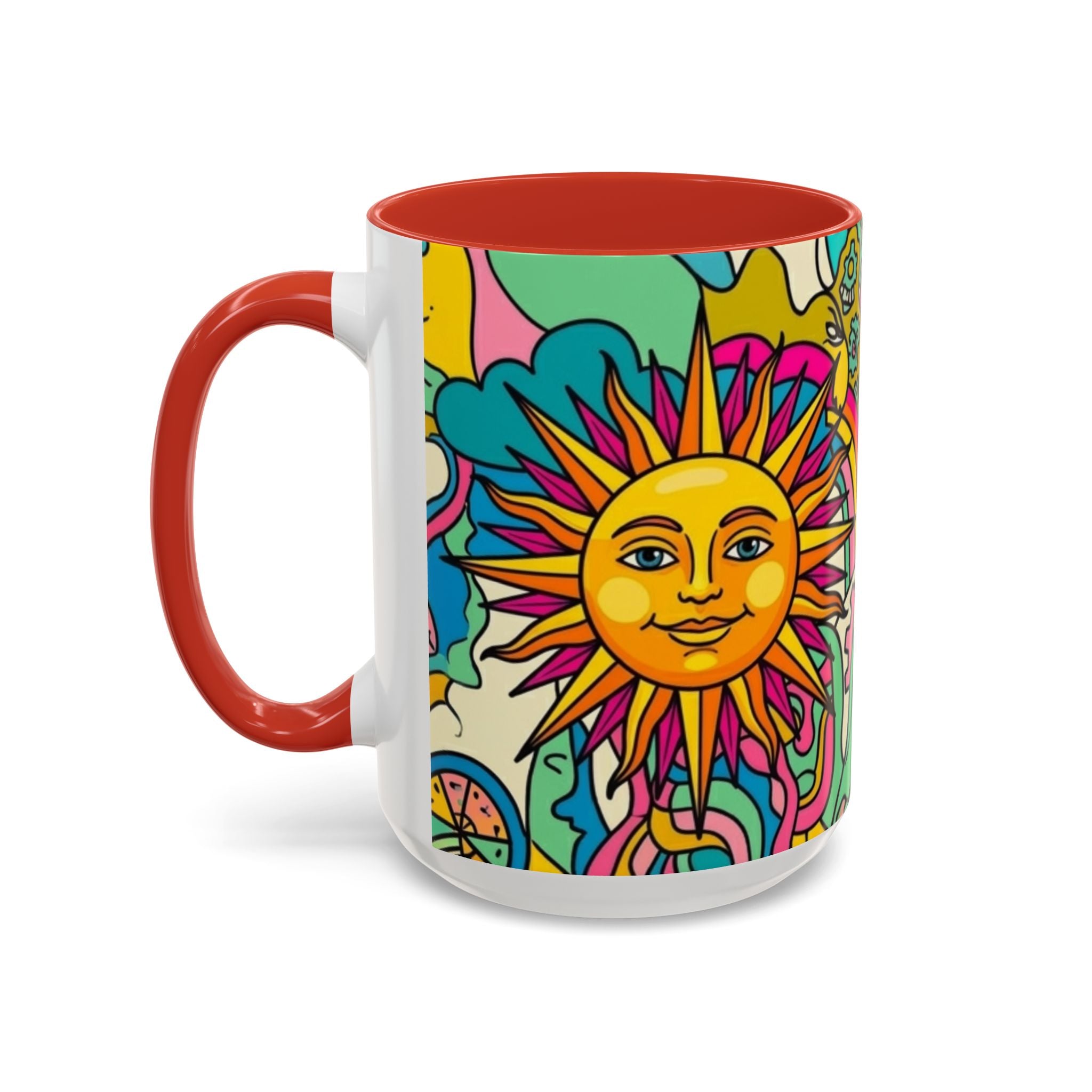 Radiant Balance Coffee Mug — Colorful Retro 11/15oz Ceramic
