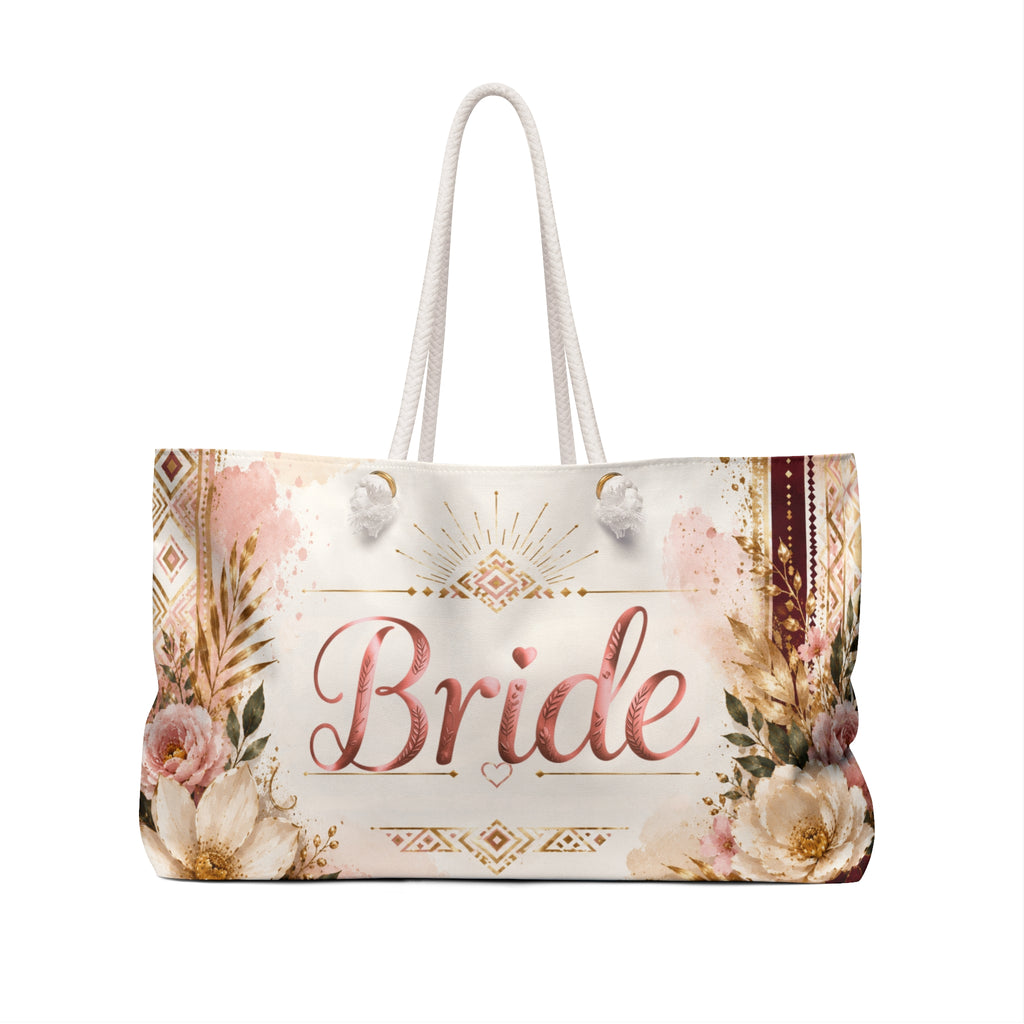 Personalized Afro-Luxe Bride Weekender Bag — Custom Name & Date