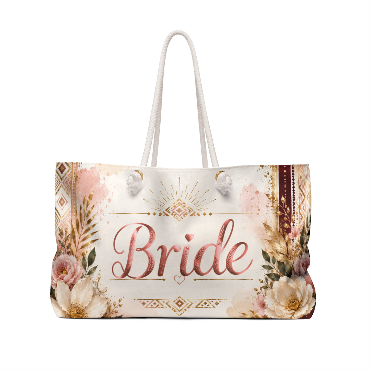 Personalized Afro-Luxe Bride Weekender Bag — Custom Name & Date