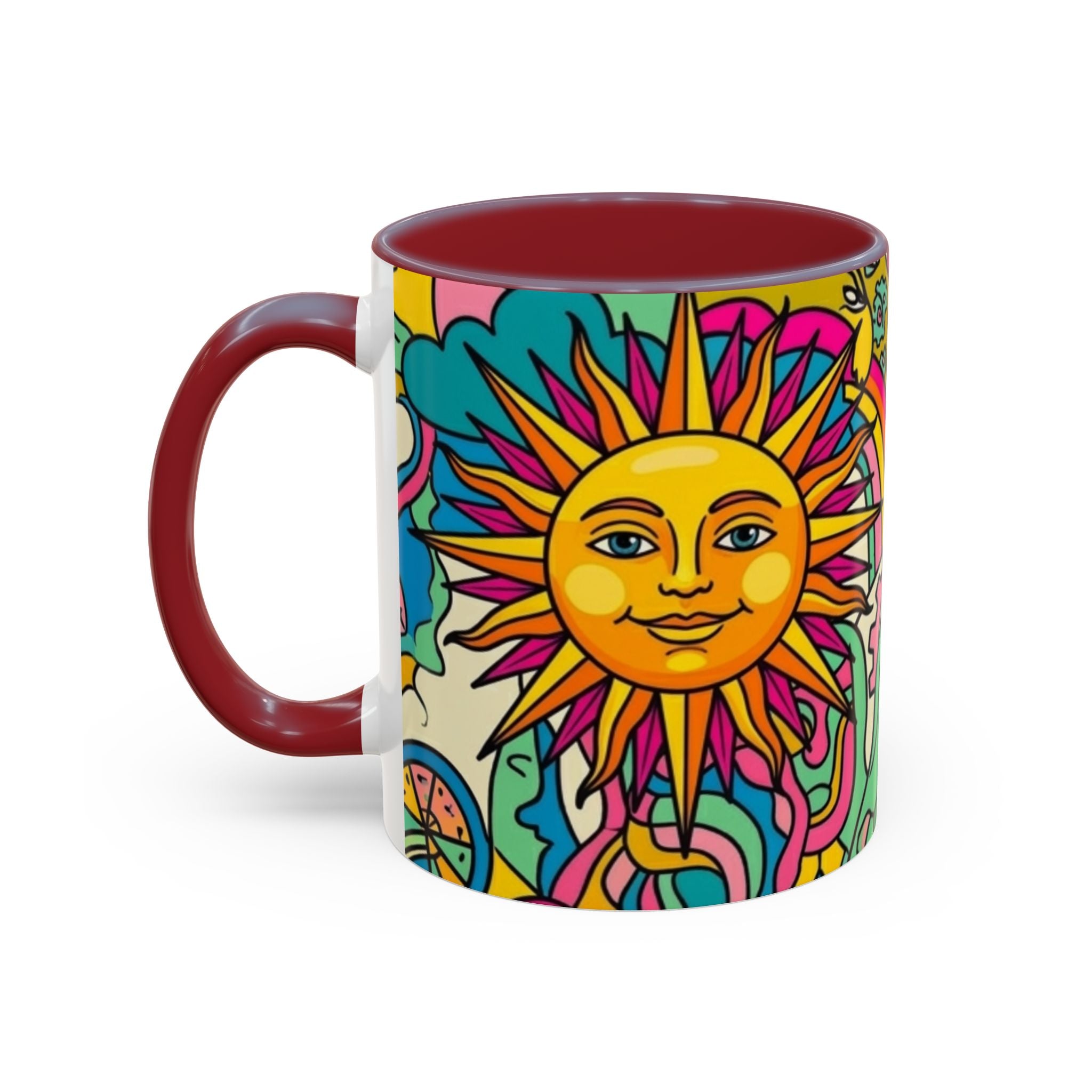 Radiant Balance Coffee Mug — Colorful Retro 11/15oz Ceramic