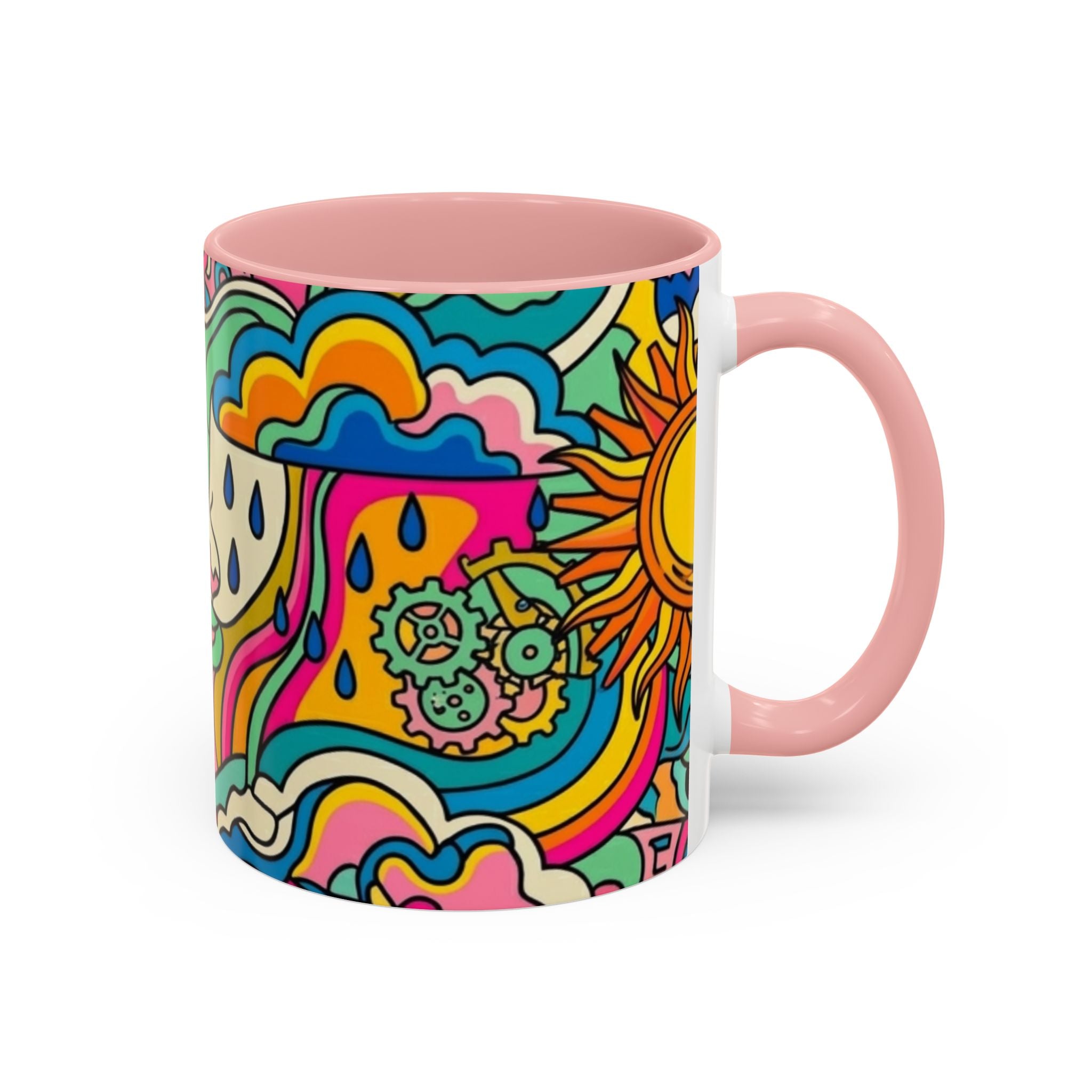 Radiant Balance Coffee Mug — Colorful Retro 11/15oz Ceramic