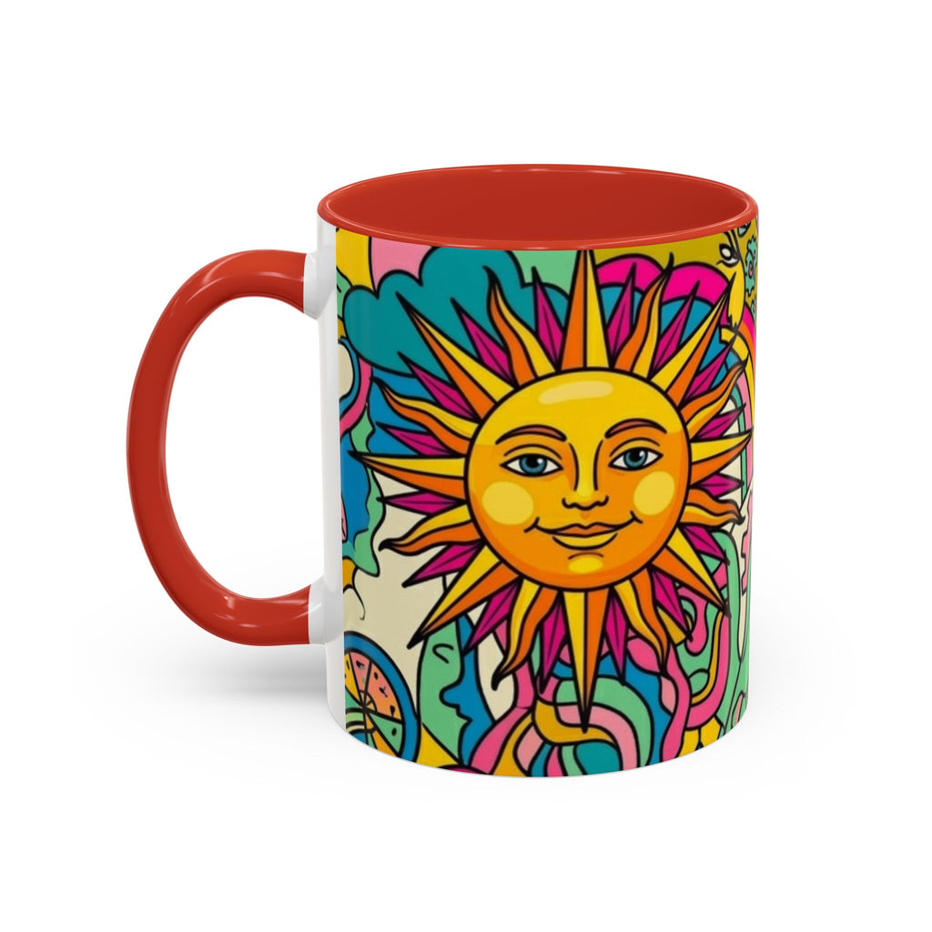 Radiant Balance Coffee Mug — Colorful Retro 11/15oz Ceramic