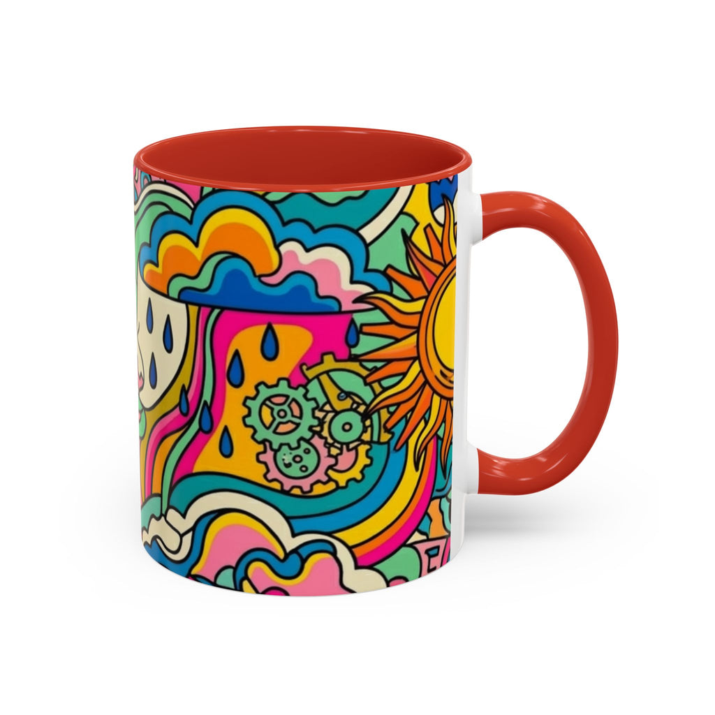 Radiant Balance Coffee Mug — Colorful Retro 11/15oz Ceramic