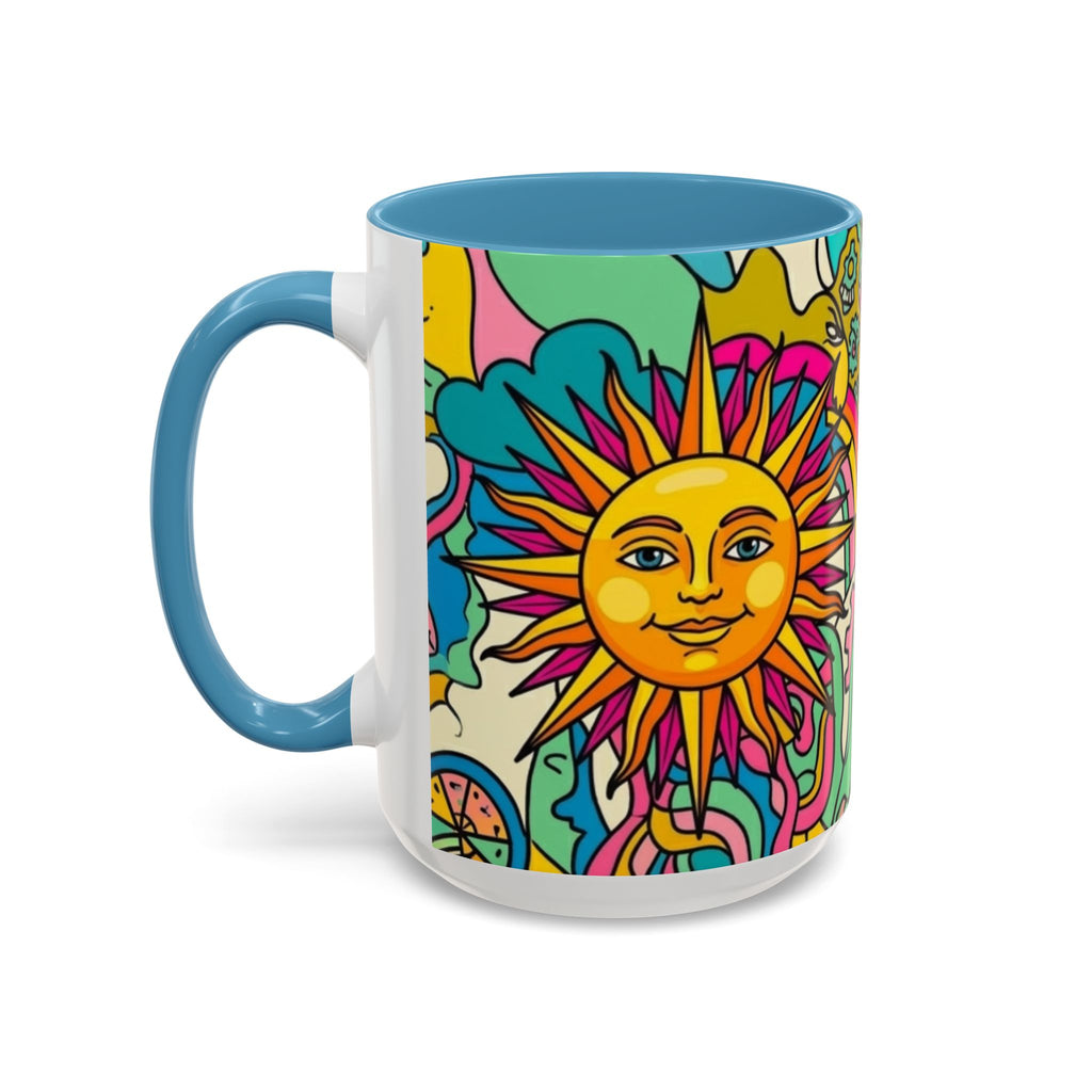 Radiant Balance Coffee Mug — Colorful Retro 11/15oz Ceramic