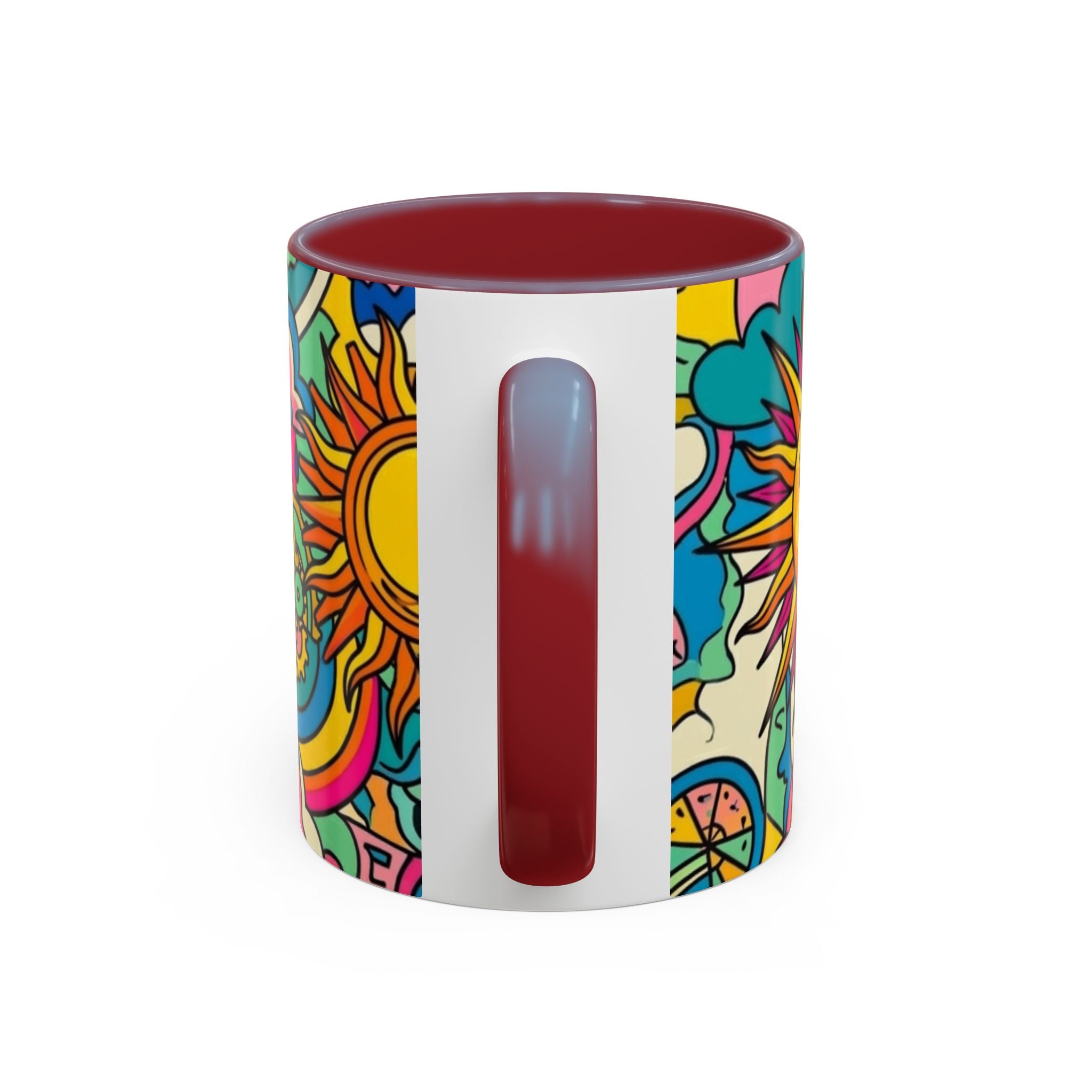 Radiant Balance Coffee Mug — Colorful Retro 11/15oz Ceramic