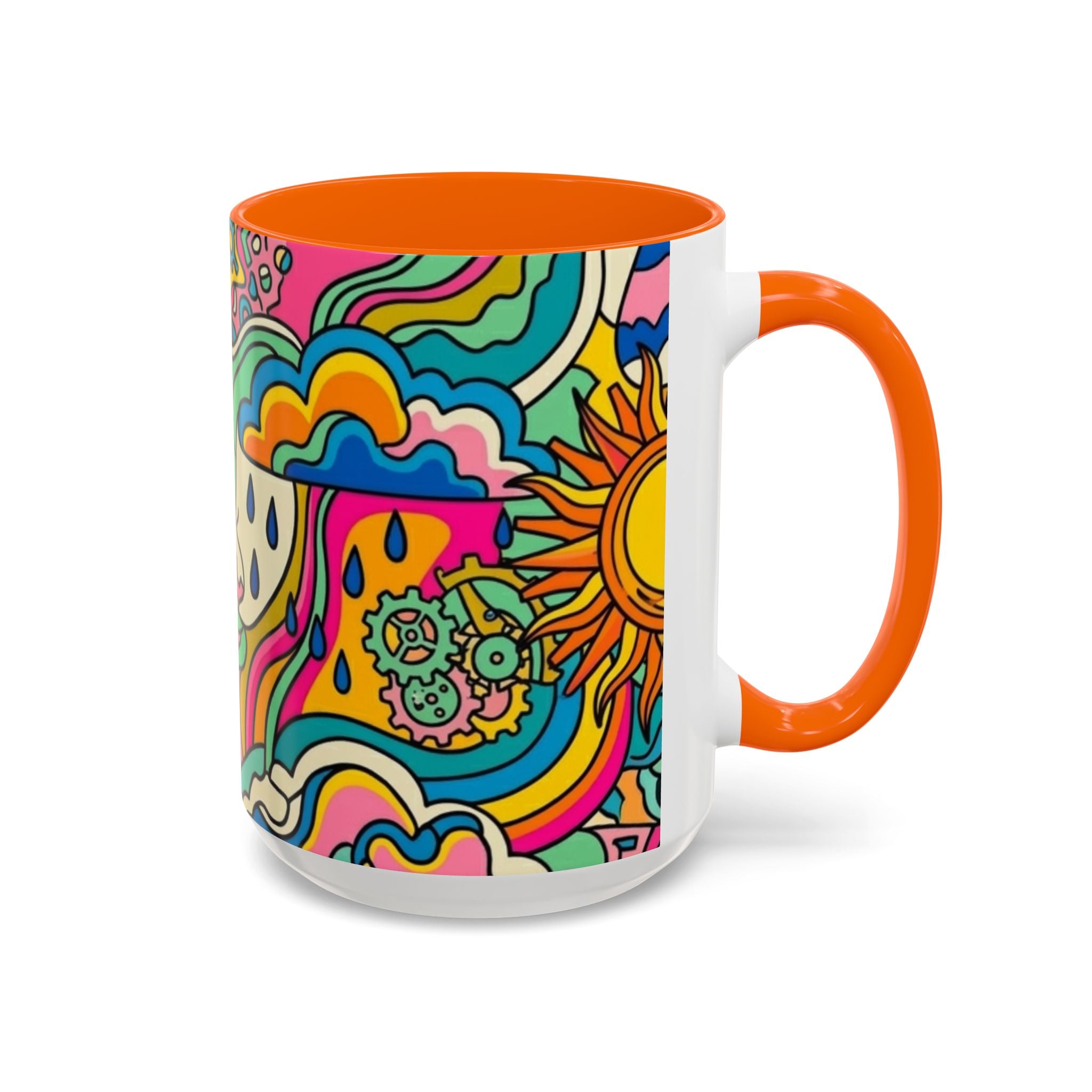Radiant Balance Coffee Mug — Colorful Retro 11/15oz Ceramic