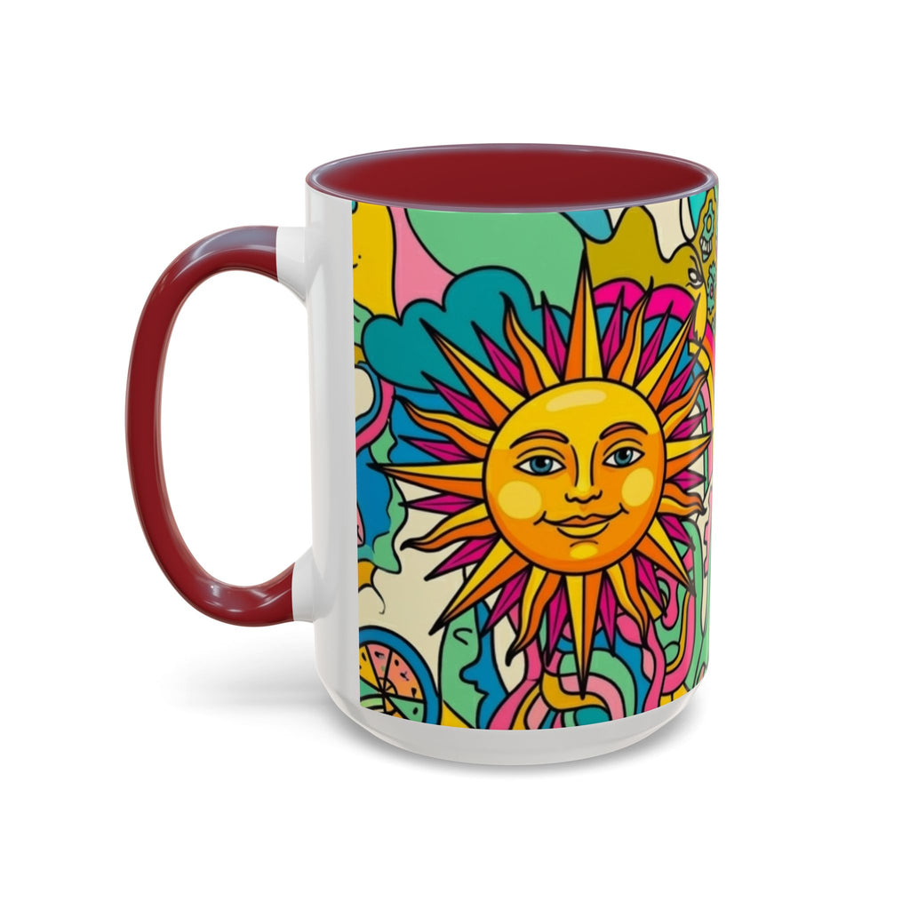 Radiant Balance Coffee Mug — Colorful Retro 11/15oz Ceramic