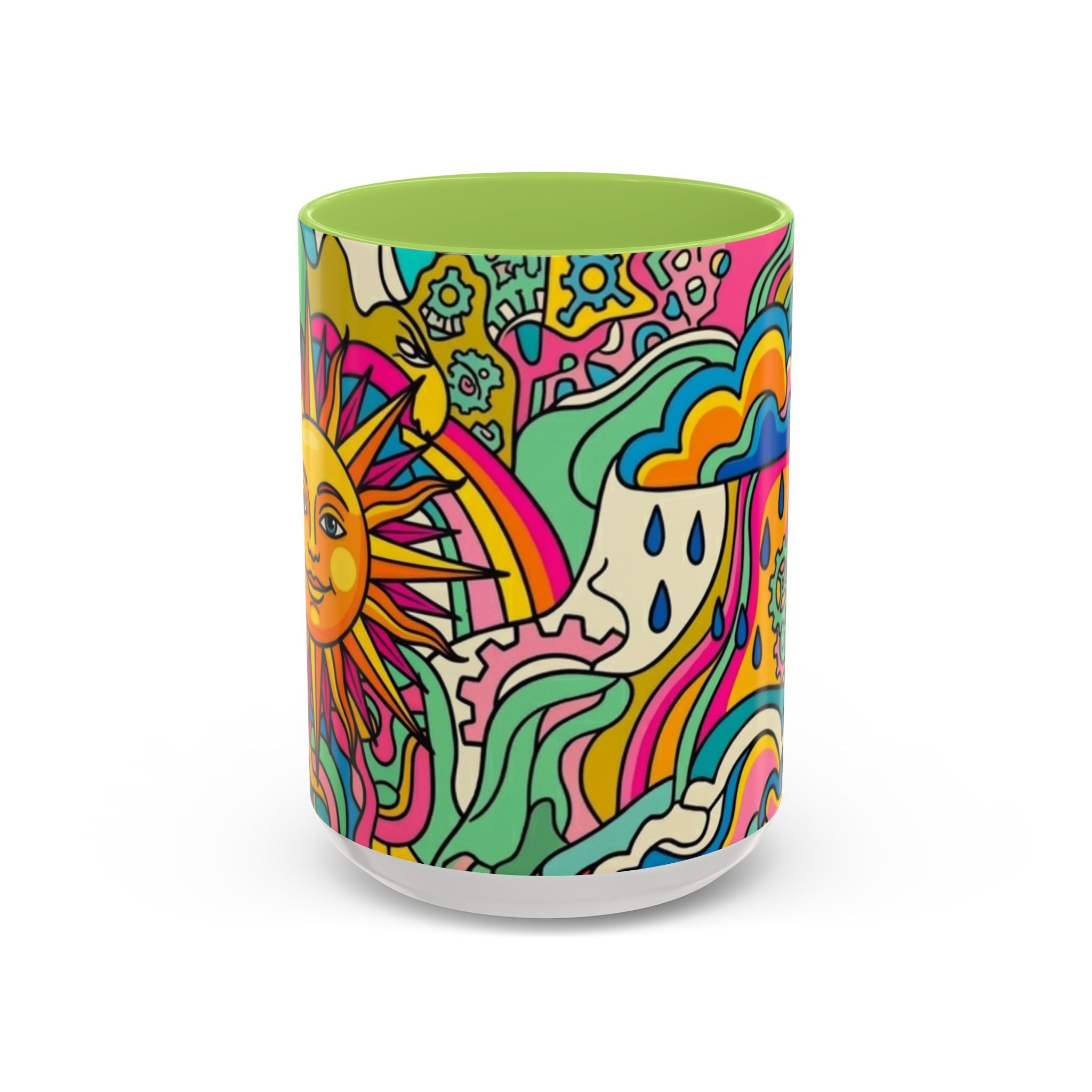 Radiant Balance Coffee Mug — Colorful Retro 11/15oz Ceramic