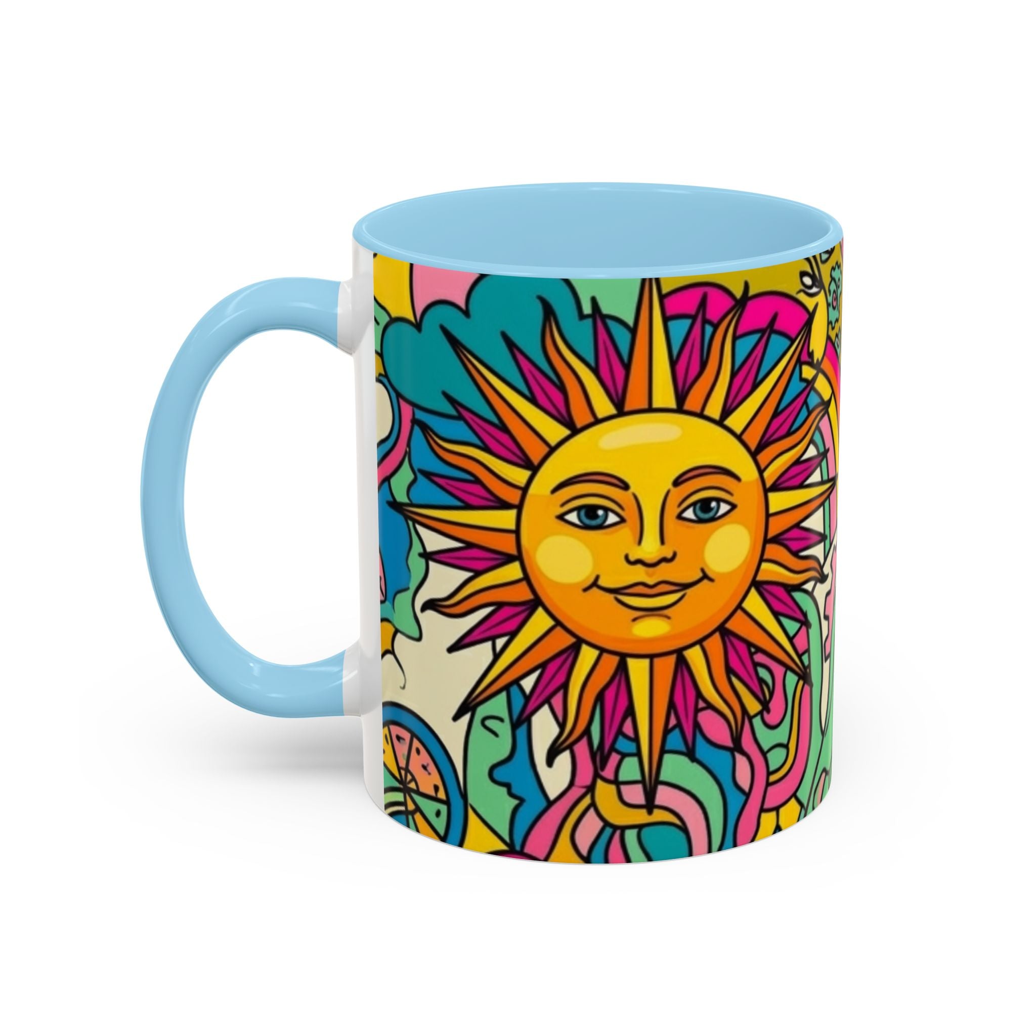 Radiant Balance Coffee Mug — Colorful Retro 11/15oz Ceramic