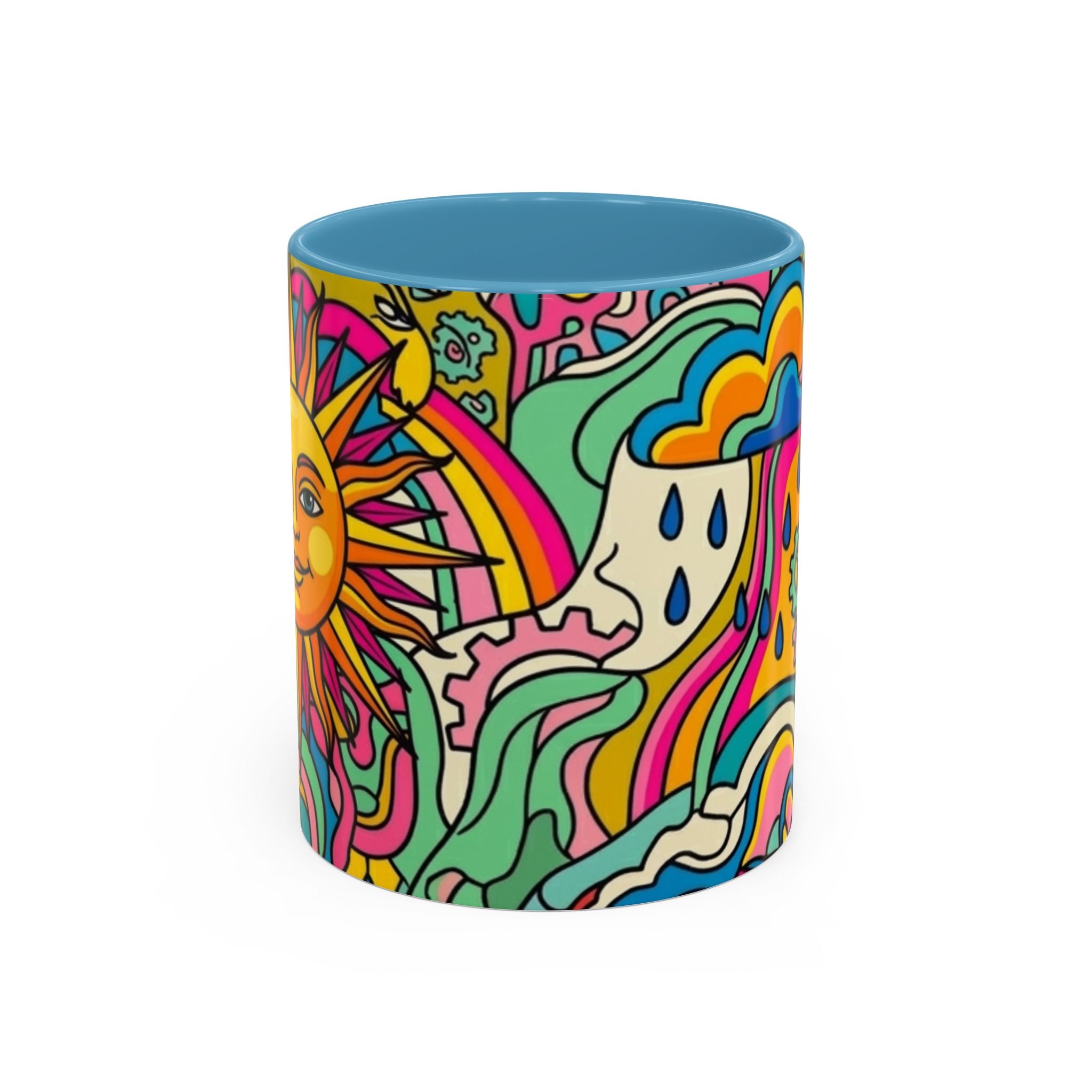 Radiant Balance Coffee Mug — Colorful Retro 11/15oz Ceramic