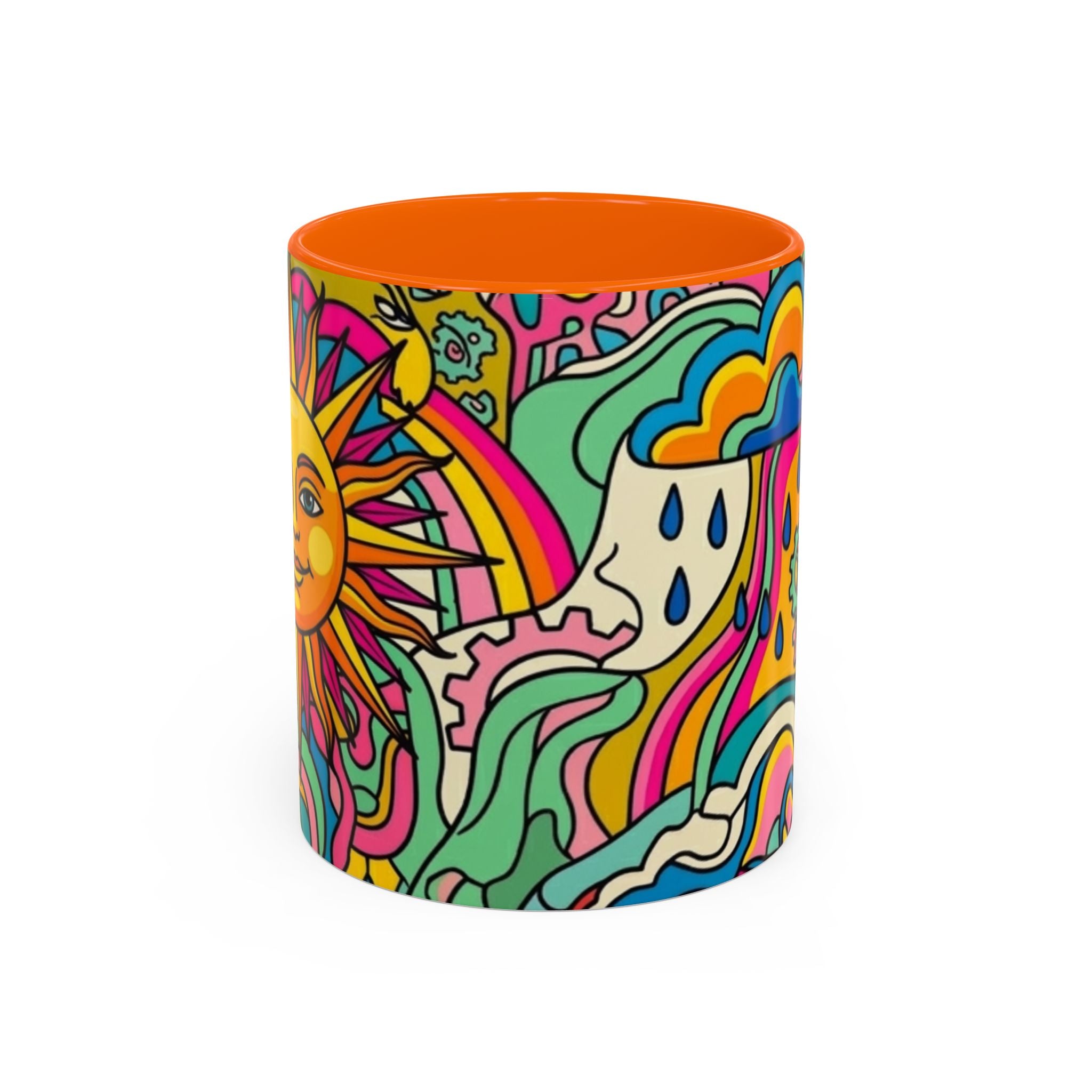 Radiant Balance Coffee Mug — Colorful Retro 11/15oz Ceramic
