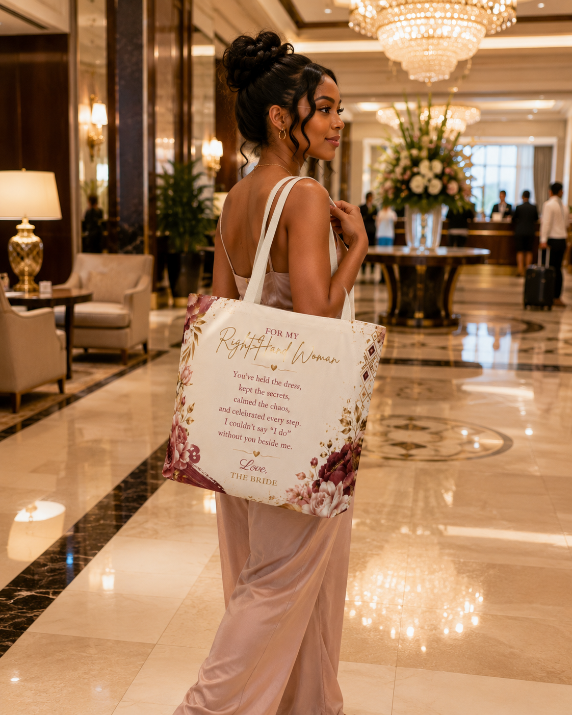 Maid or Matron of Honor Floral Tote Bag | Wedding Thank You Gift