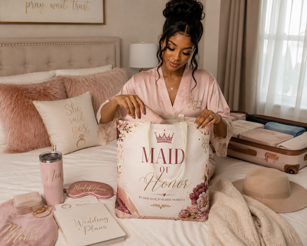 Maid or Matron of Honor Floral Tote Bag | Wedding Thank You Gift