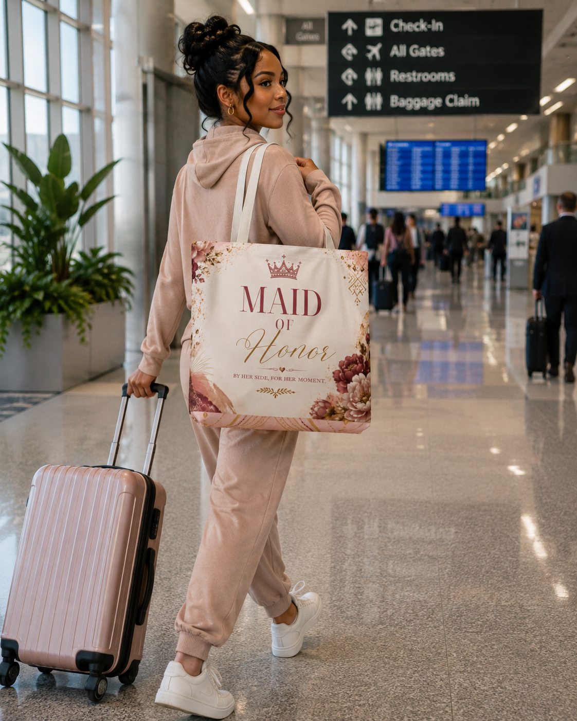 Maid or Matron of Honor Floral Tote Bag | Wedding Thank You Gift