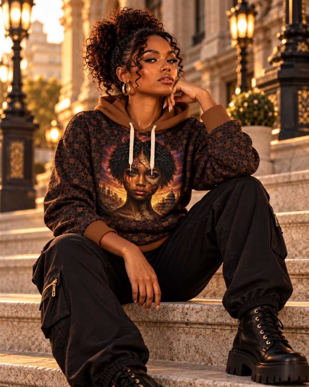 Gilded Legacy Face Pullover Hoodie