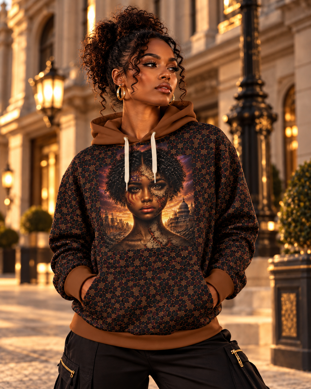 Gilded Legacy Face Pullover Hoodie