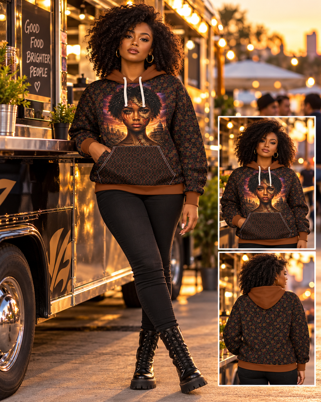 Gilded Legacy Face Pullover Hoodie