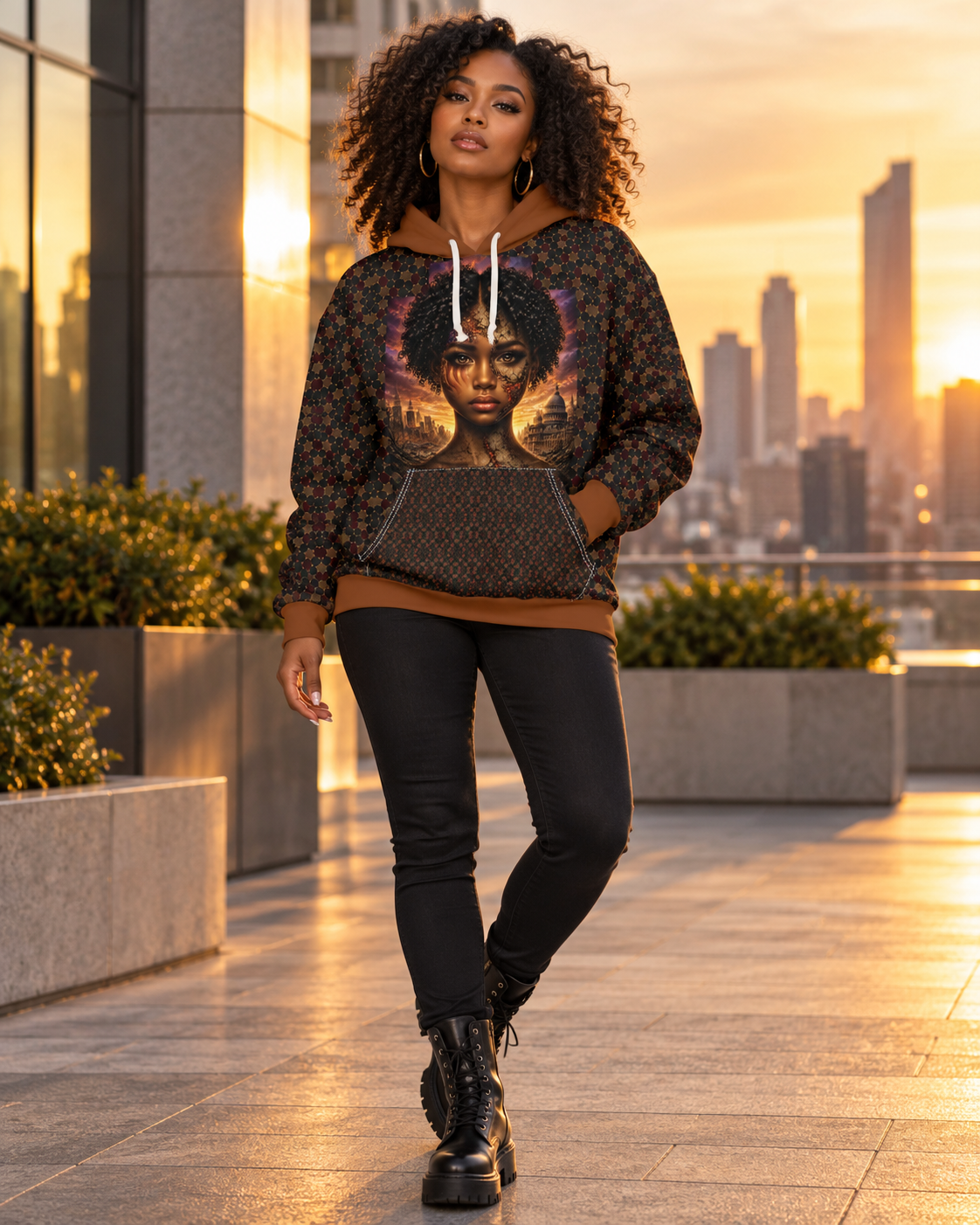 Gilded Legacy Face Pullover Hoodie