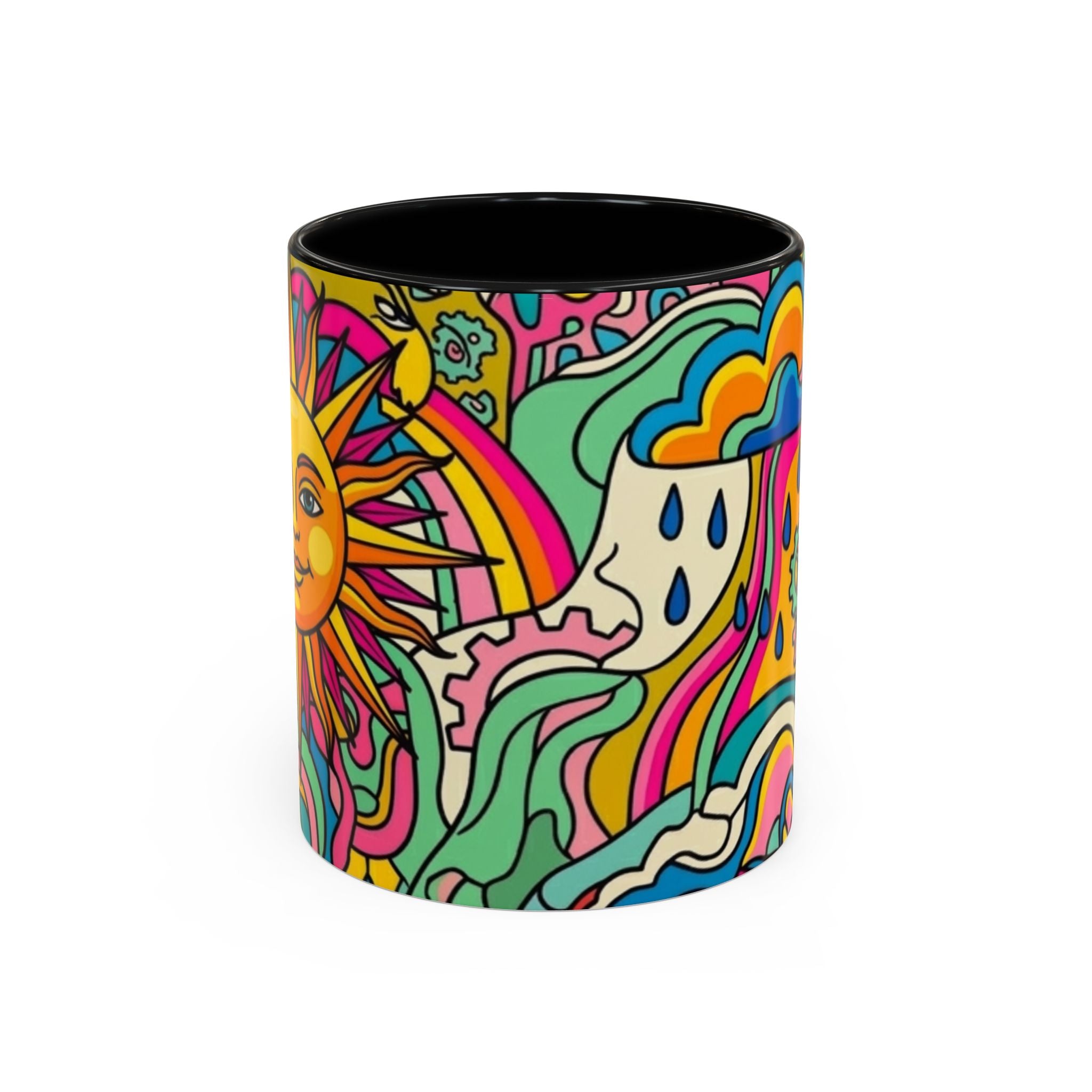 Radiant Balance Coffee Mug — Colorful Retro 11/15oz Ceramic