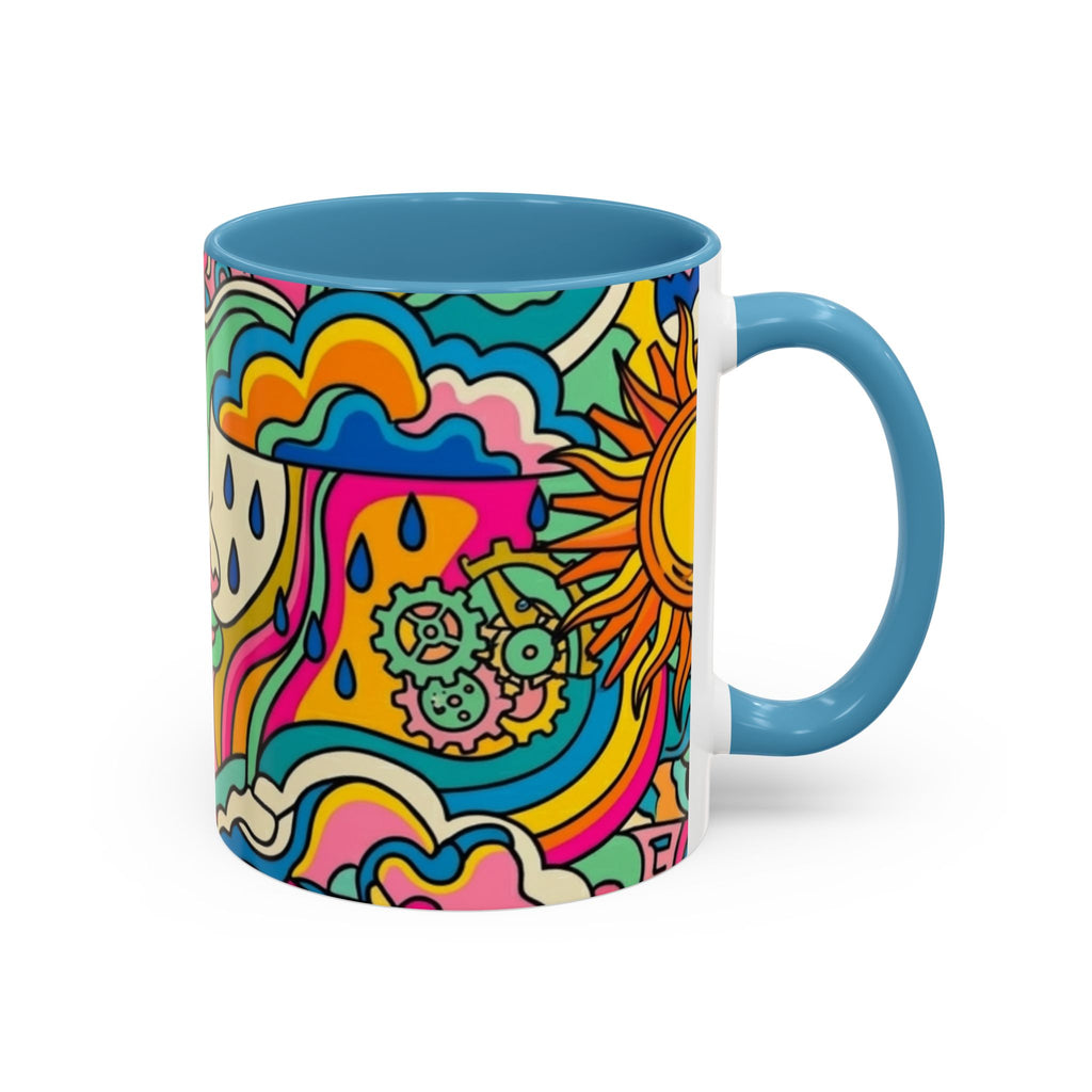 Radiant Balance Coffee Mug — Colorful Retro 11/15oz Ceramic