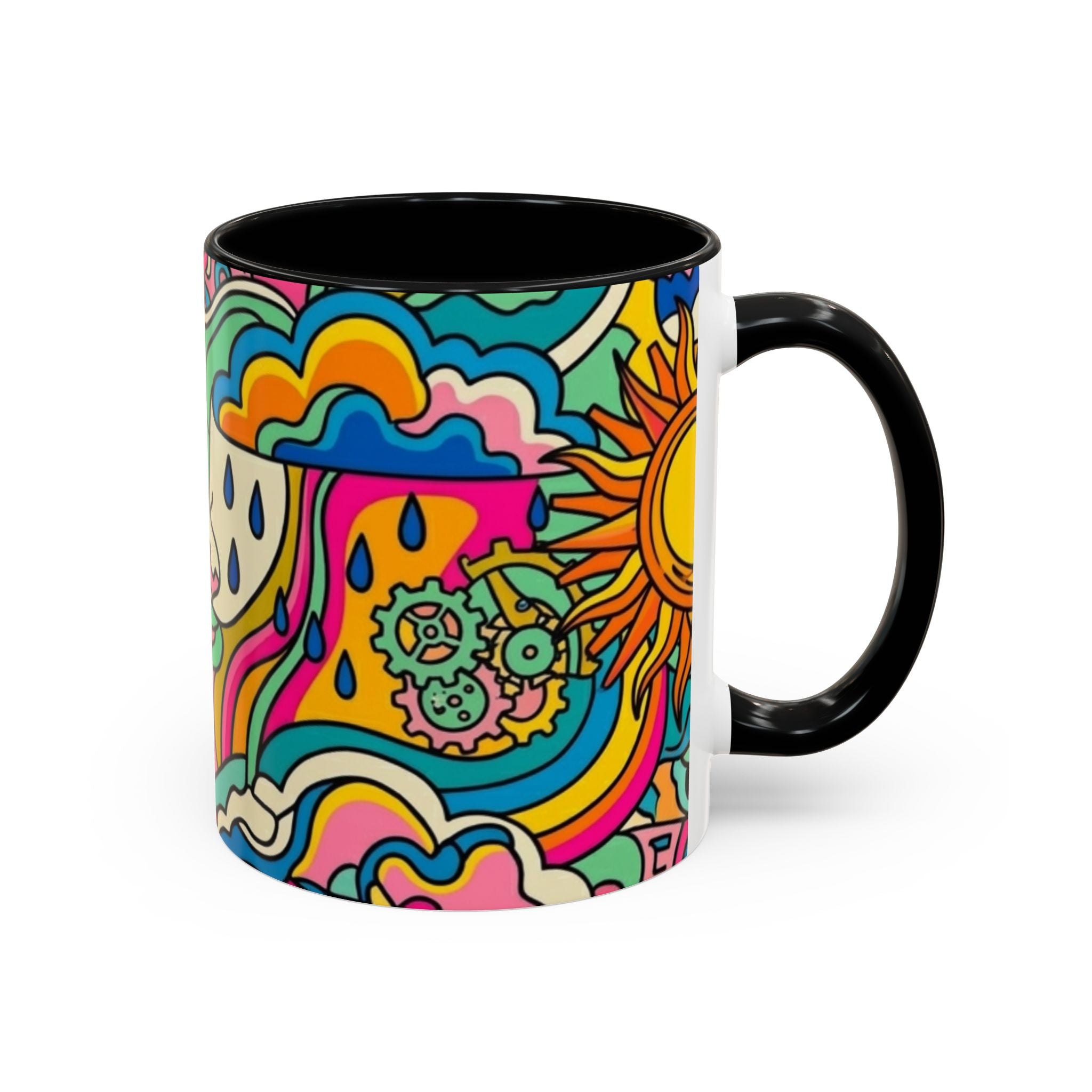 Radiant Balance Coffee Mug — Colorful Retro 11/15oz Ceramic