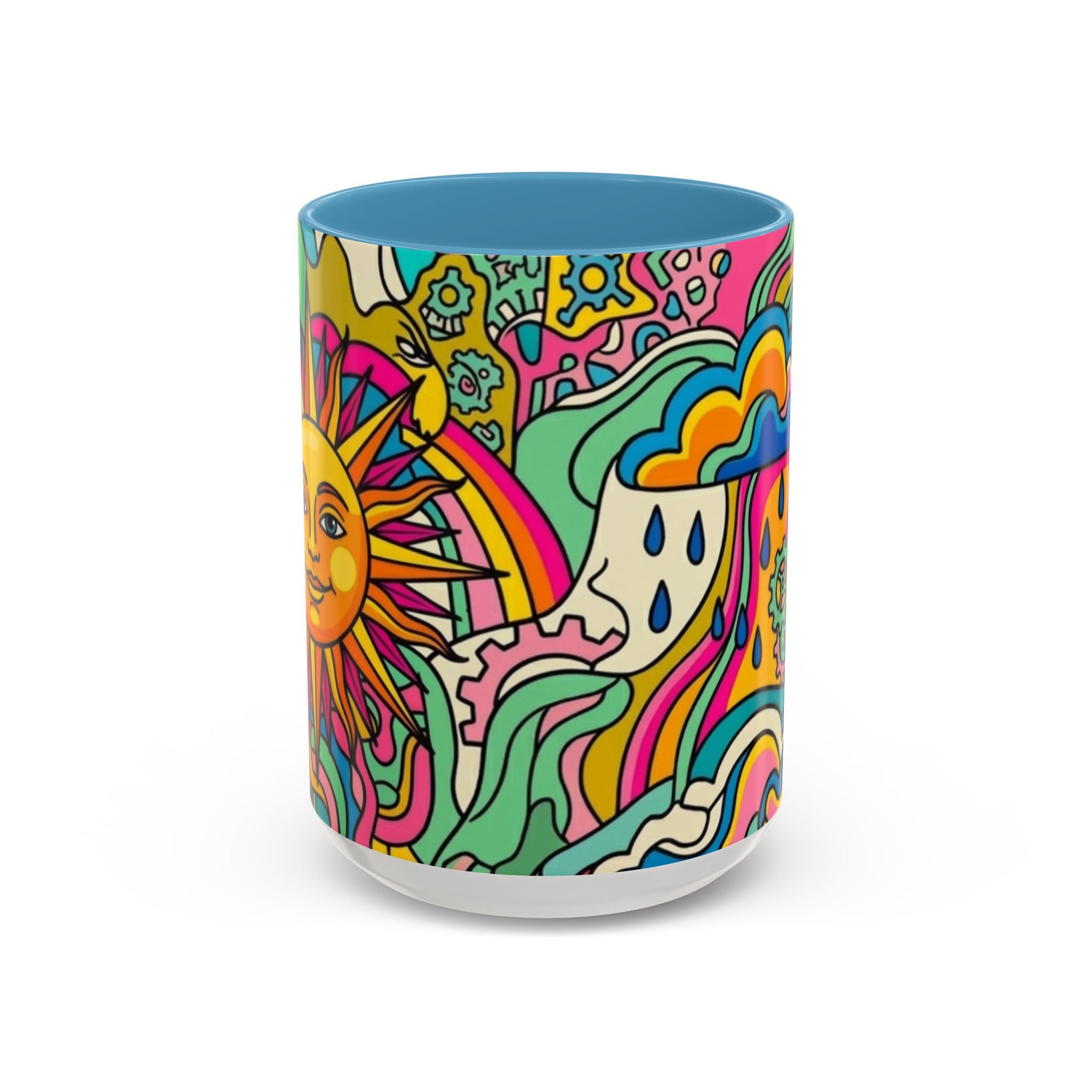 Radiant Balance Coffee Mug — Colorful Retro 11/15oz Ceramic